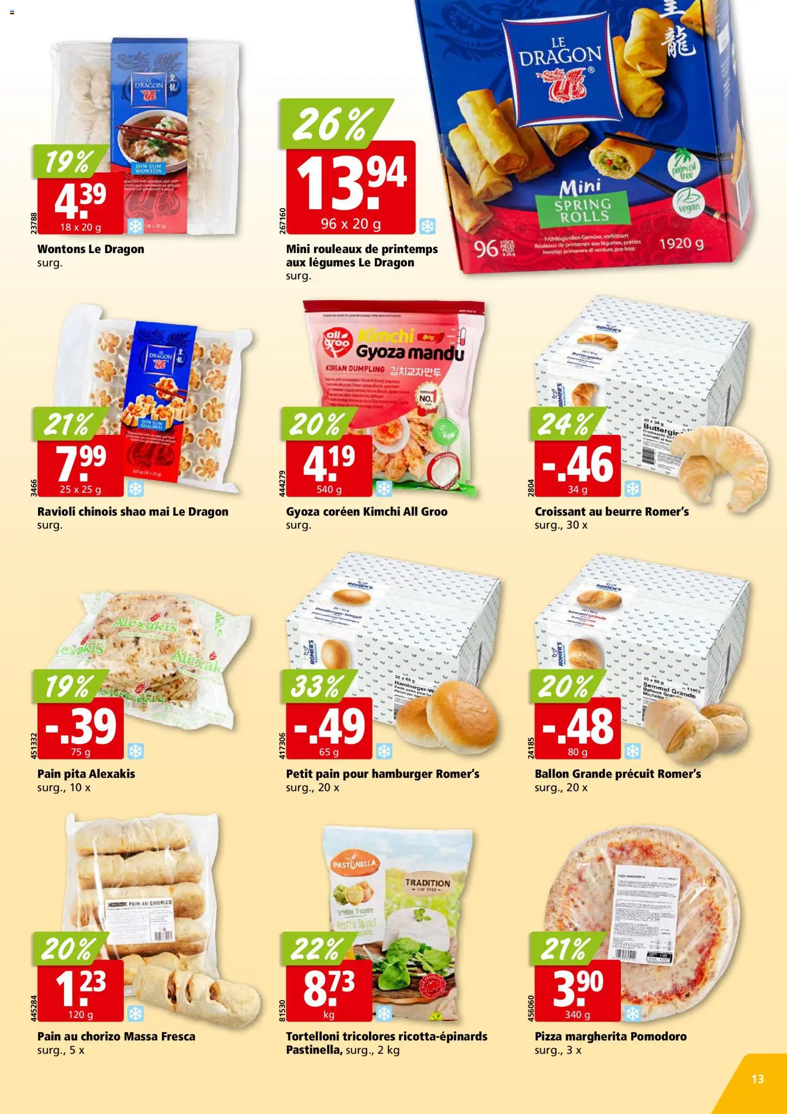 Aligro aktionen Chavannes, Matran, Genève, Sion – gültig ab 17.08.2026 | Seite: 13 | Produkte: Pizza, Kimchi, Ricotta