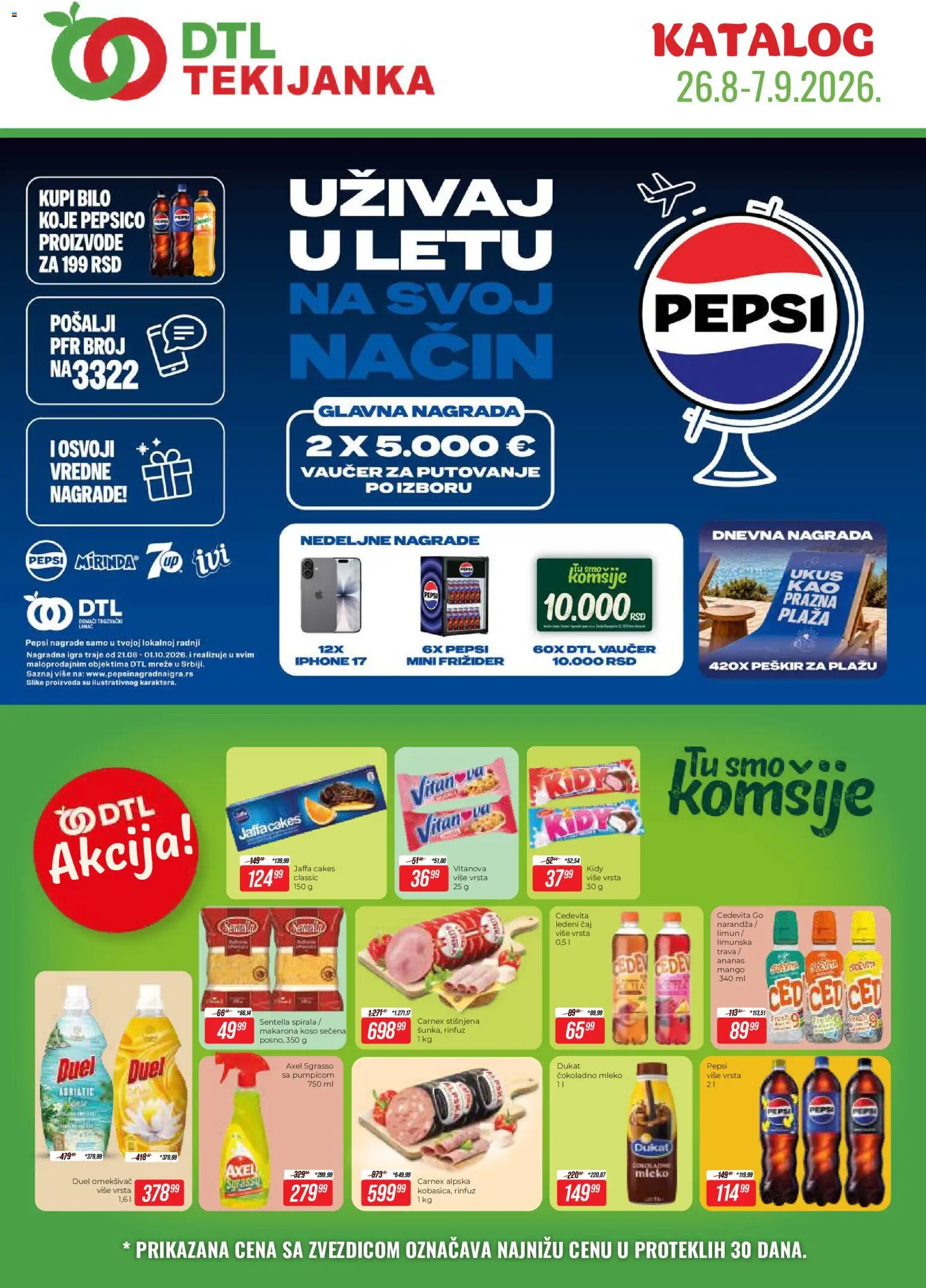 Tekijanka katalog - važi od 26.08.2026 | Strana: 1 | Proizvode: Čokoladno mleko, Omekšivač, Cedevita, Limun