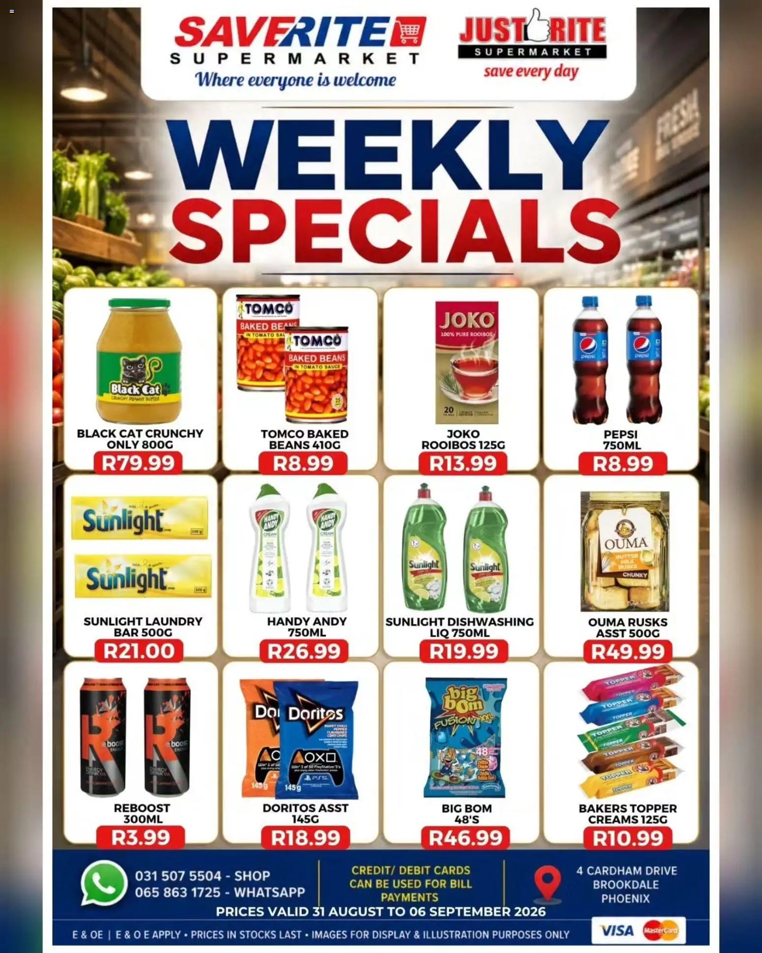 New Saverite catalogue – valid from 31/08/2026 | Page: 2 | Products: Baked beans, Rusks, Tomato sauce, Hand cream