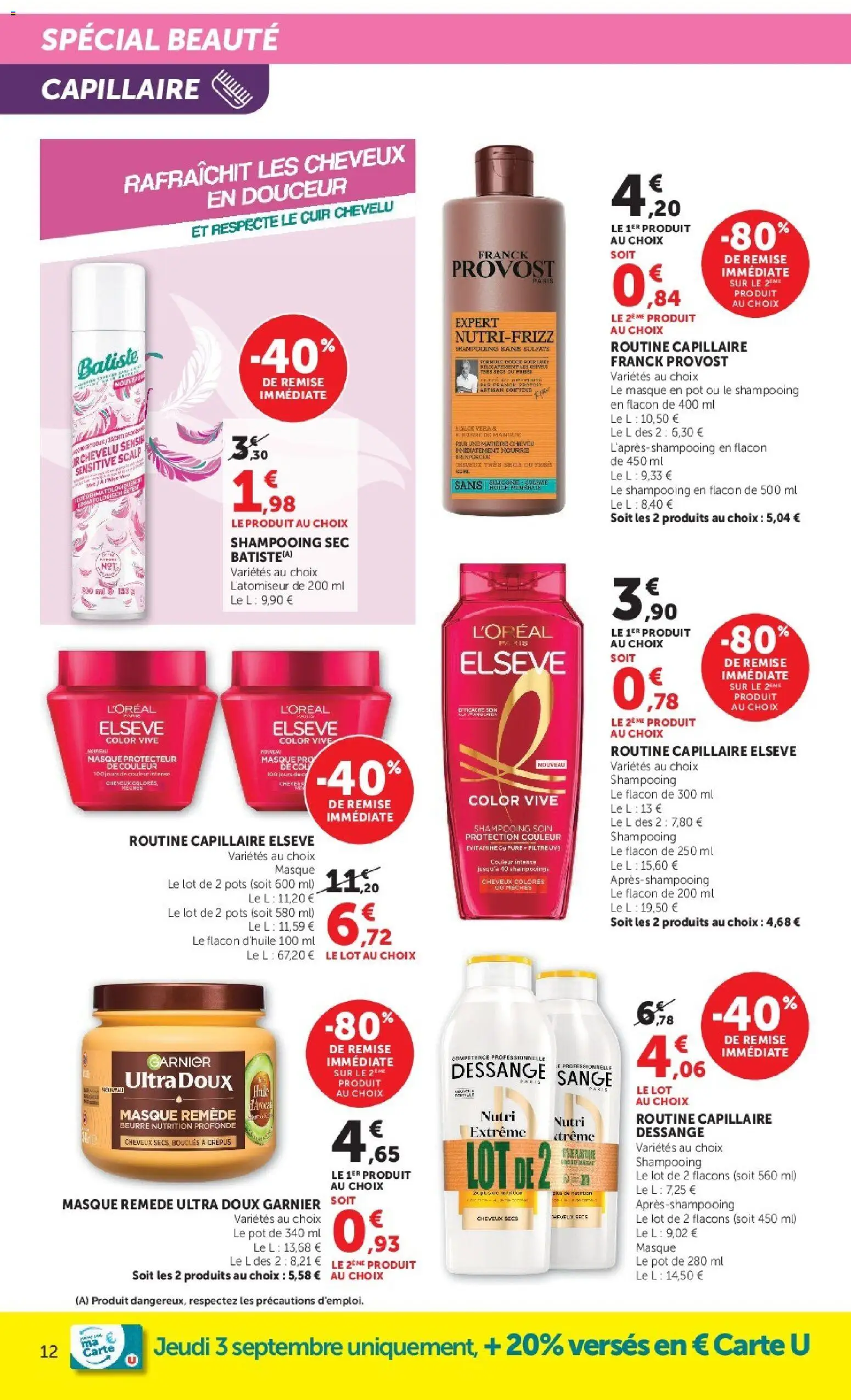 {H1} | Page: 12 | Produits: Filtre, Masque, Huile, Batiste