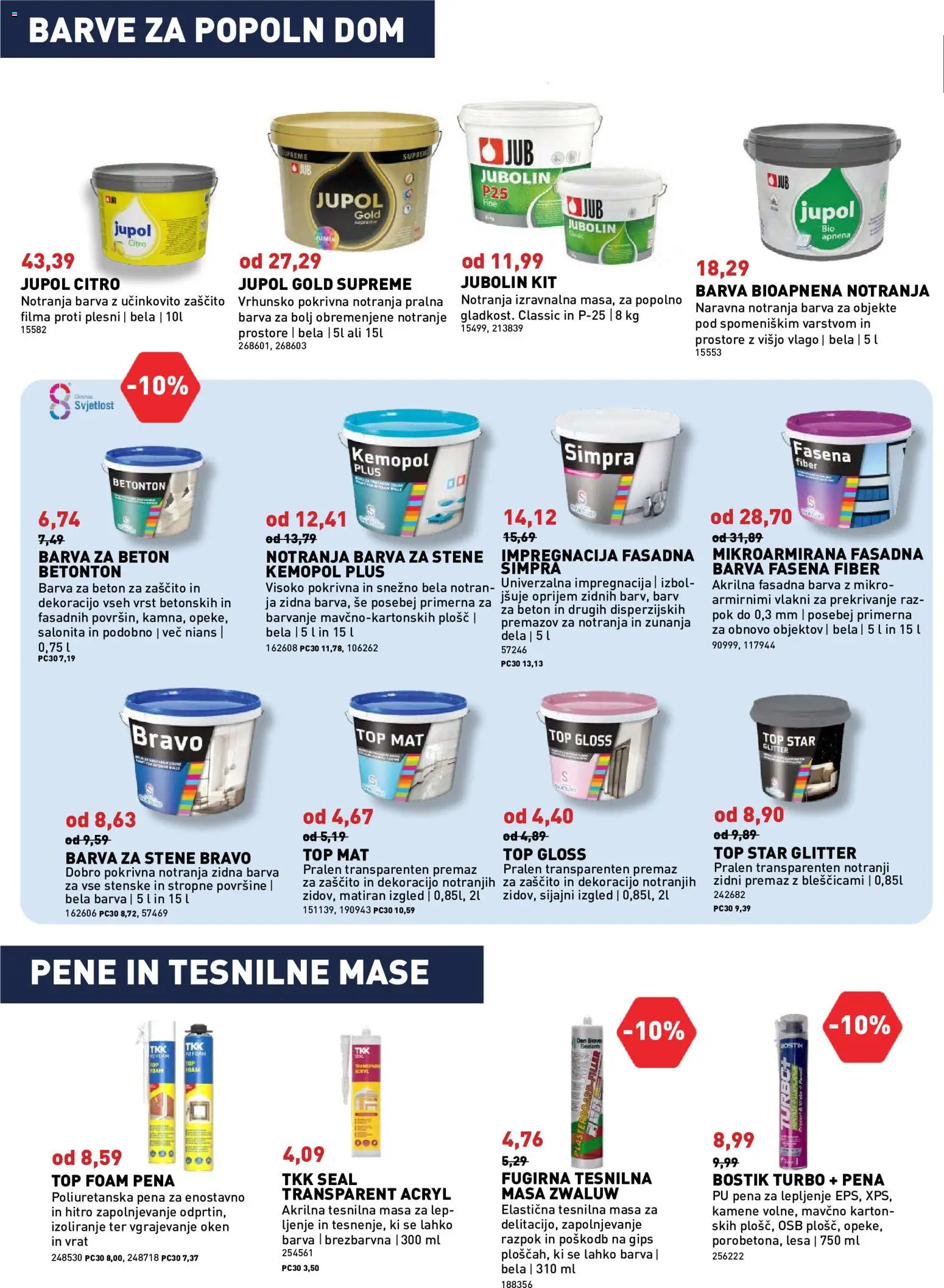 Novi Inpos katalog ponudbe – veljaven od 07.05.2026 | Stran: 18 | Izdelki: Barva, Beton, Vrata