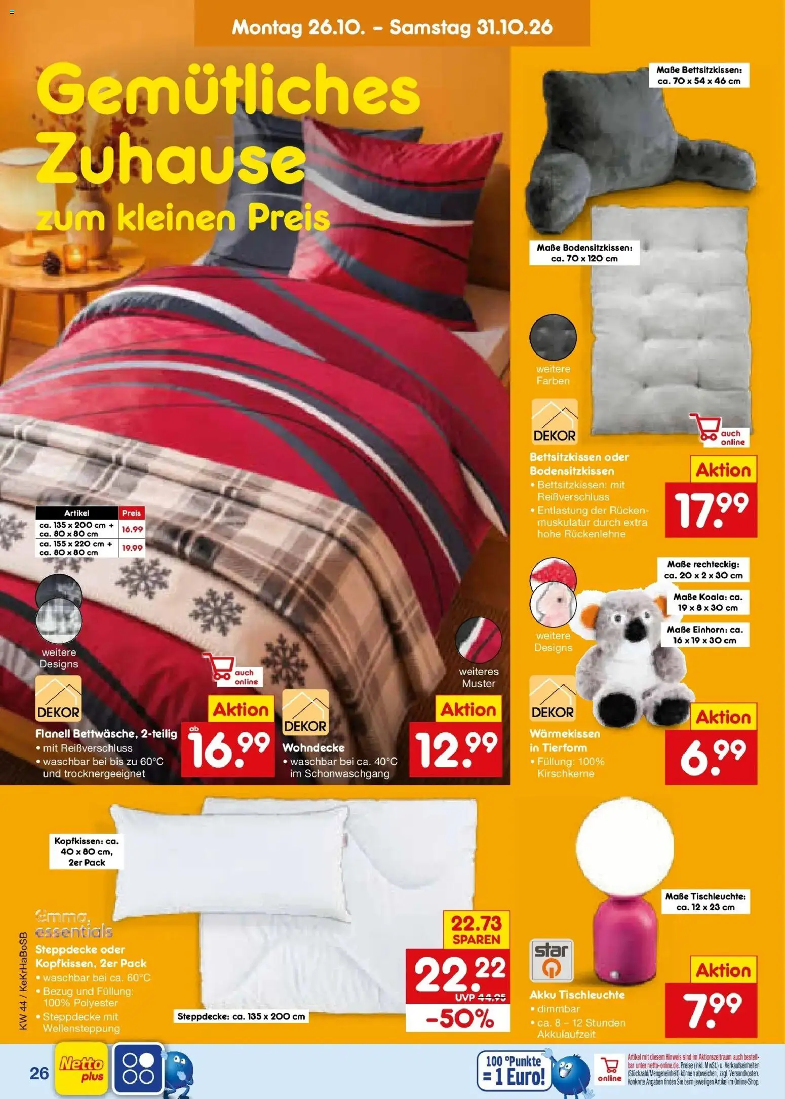 Netto Marken-Discount Prospekt Unna – gültig ab 26.10.2026 | Seite: 36 | Produkte: Kopfkissen