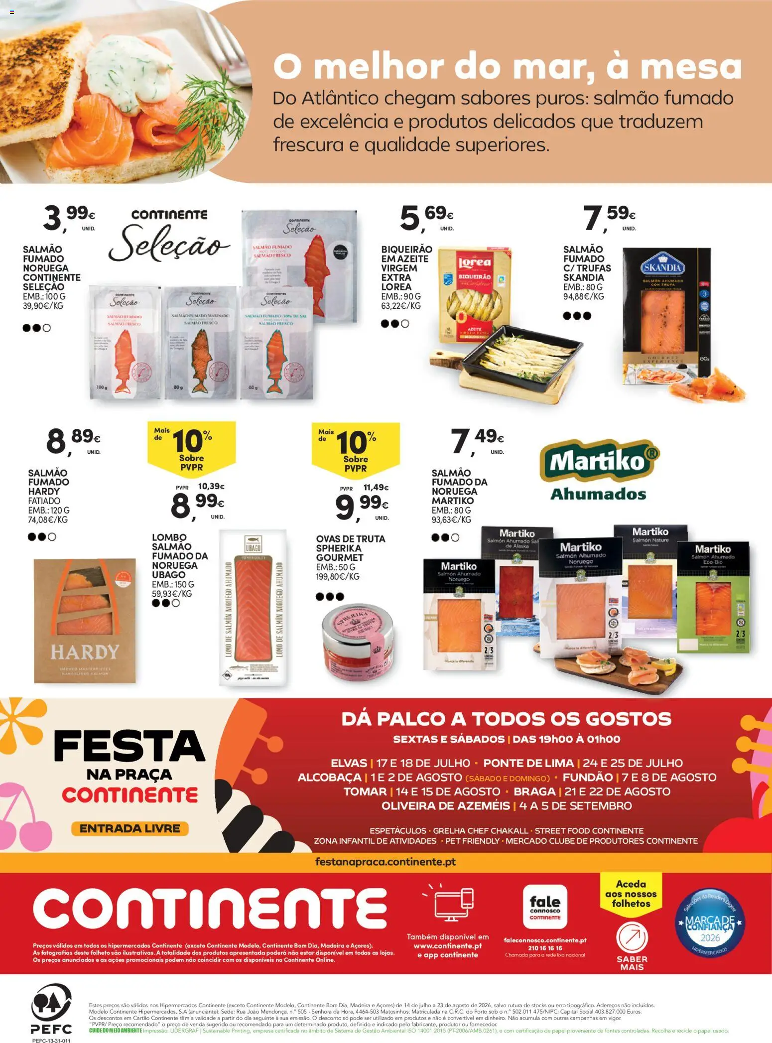 Continente - Charcutaria e Queijos │ válido de 14/07/2026 | Página: 12 | Produtos: Azeite, Salmão, Mesa, Lombo