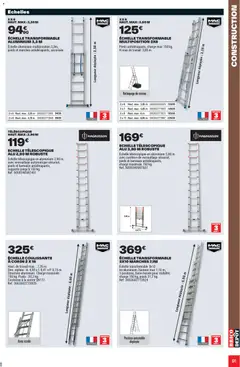 Brico Dépôt - Prévisualisation de Brico Dépôt - L'officiel du bricolage valide à partir de 25.03.2026 | Page: 91 | Produits: Base, Poids, Échelle télescopique