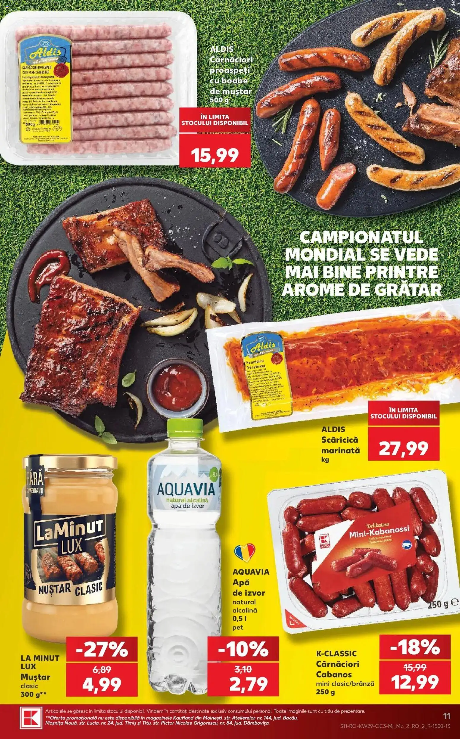 Noul catalog Kaufland – valabil de la 15.07.2026 | Pagină: 11 | Produse: Cabanos, Lux, Muștar, Apă