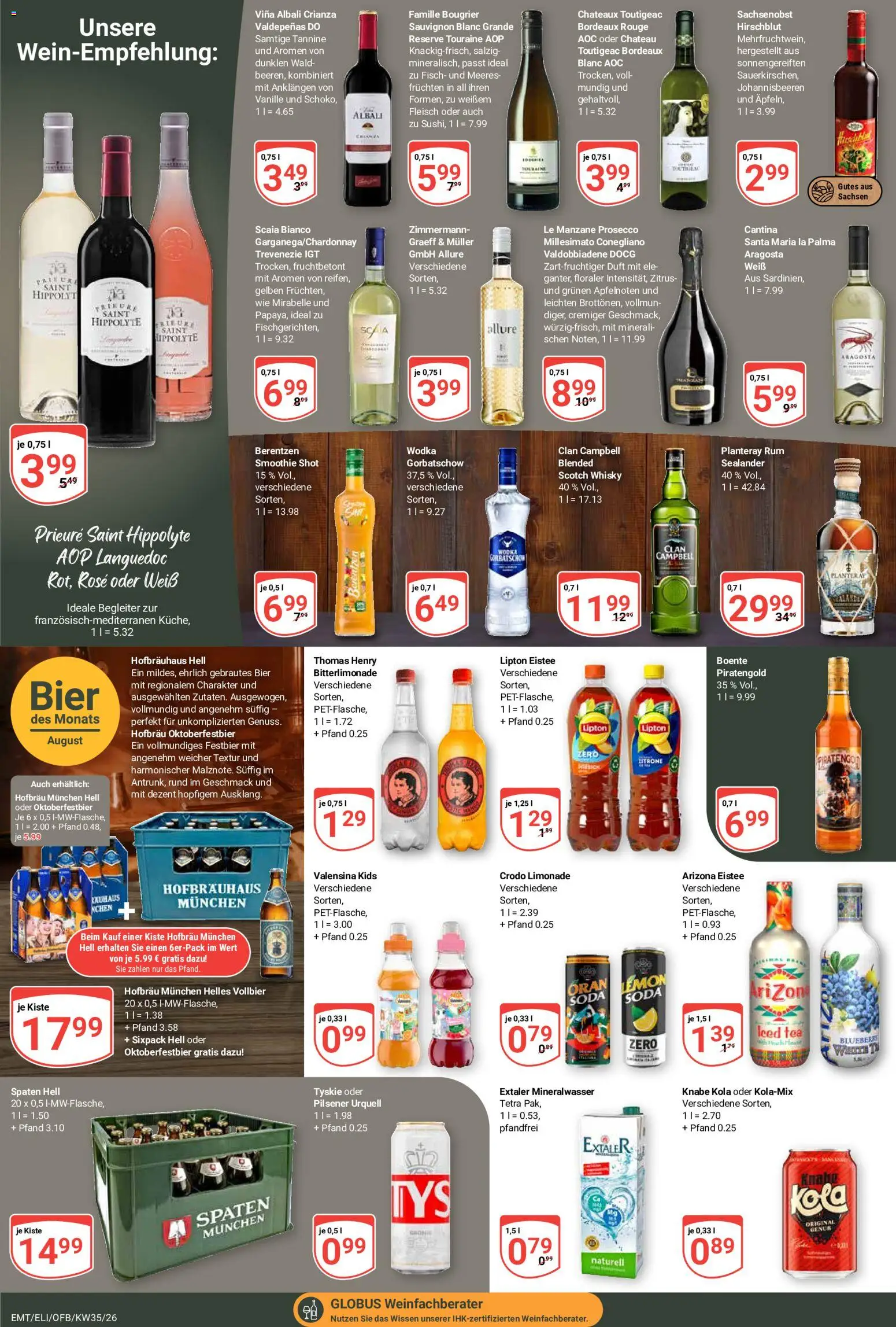 Globus Prospekt Erfurt – gültig ab 24.08.2026 | Seite: 19 | Produkte: Tyskie, Vanille, Fisch, Prosecco
