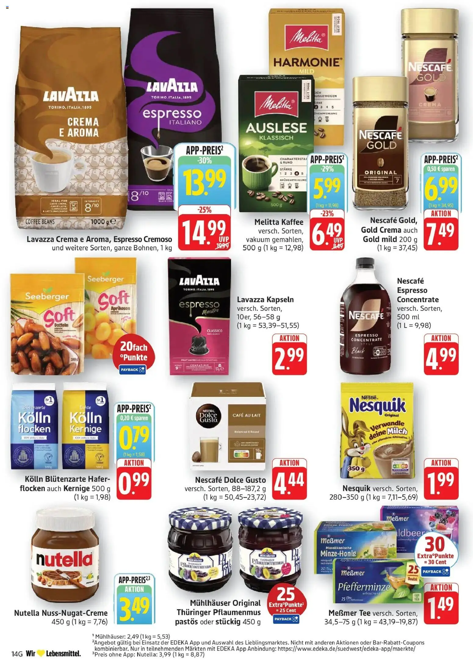 Edeka Prospekt Eislingen (ab 05.10.2026) » Angebote Online | Seite: 16 | Produkte: Kaffee, Messmer, Tee, Flocken