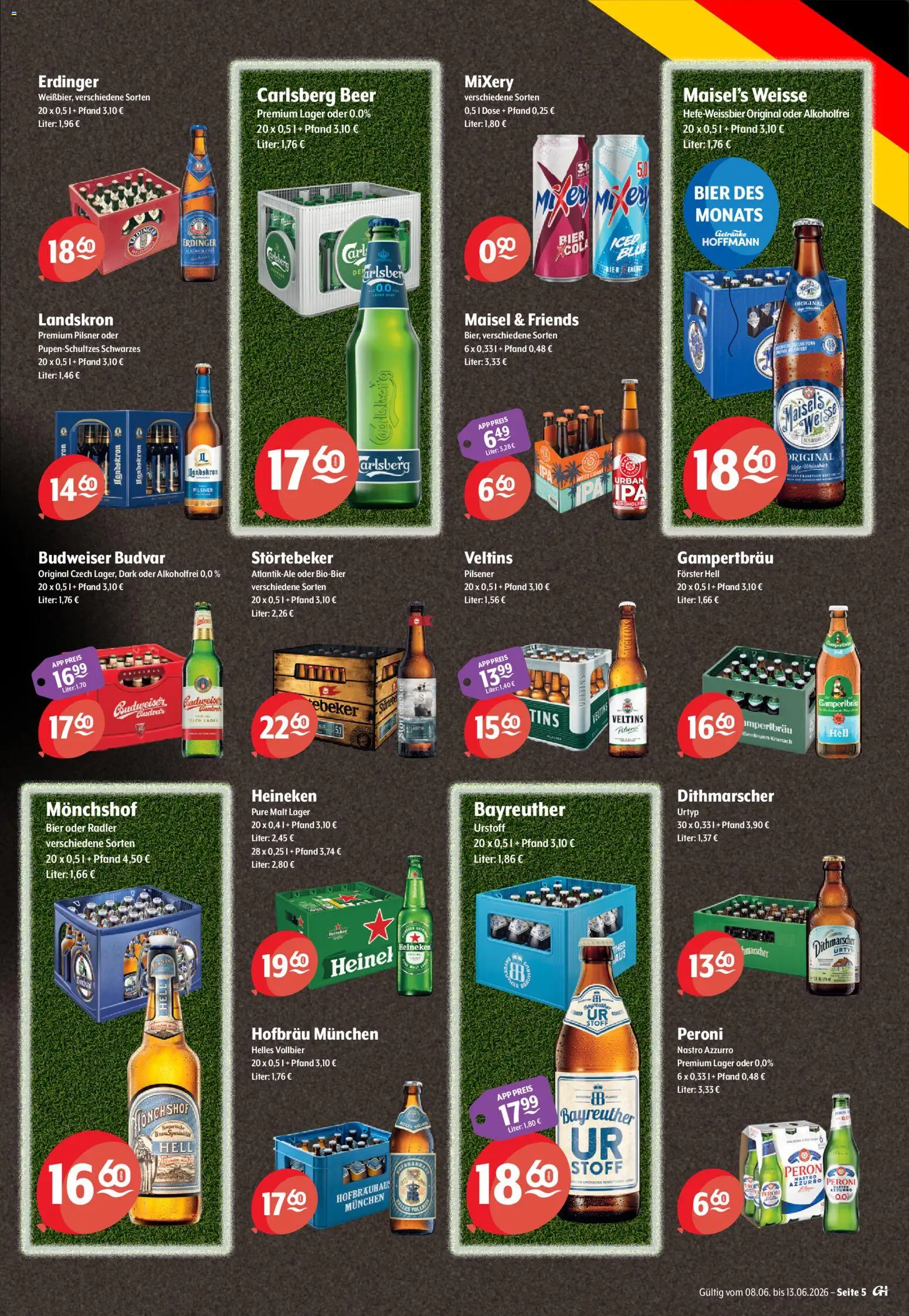 Getränke Hoffmann Prospekt – gültig ab 08.06.2026 | Seite: 5 | Produkte: Erdinger, Weißbier, Radler, Budweiser
