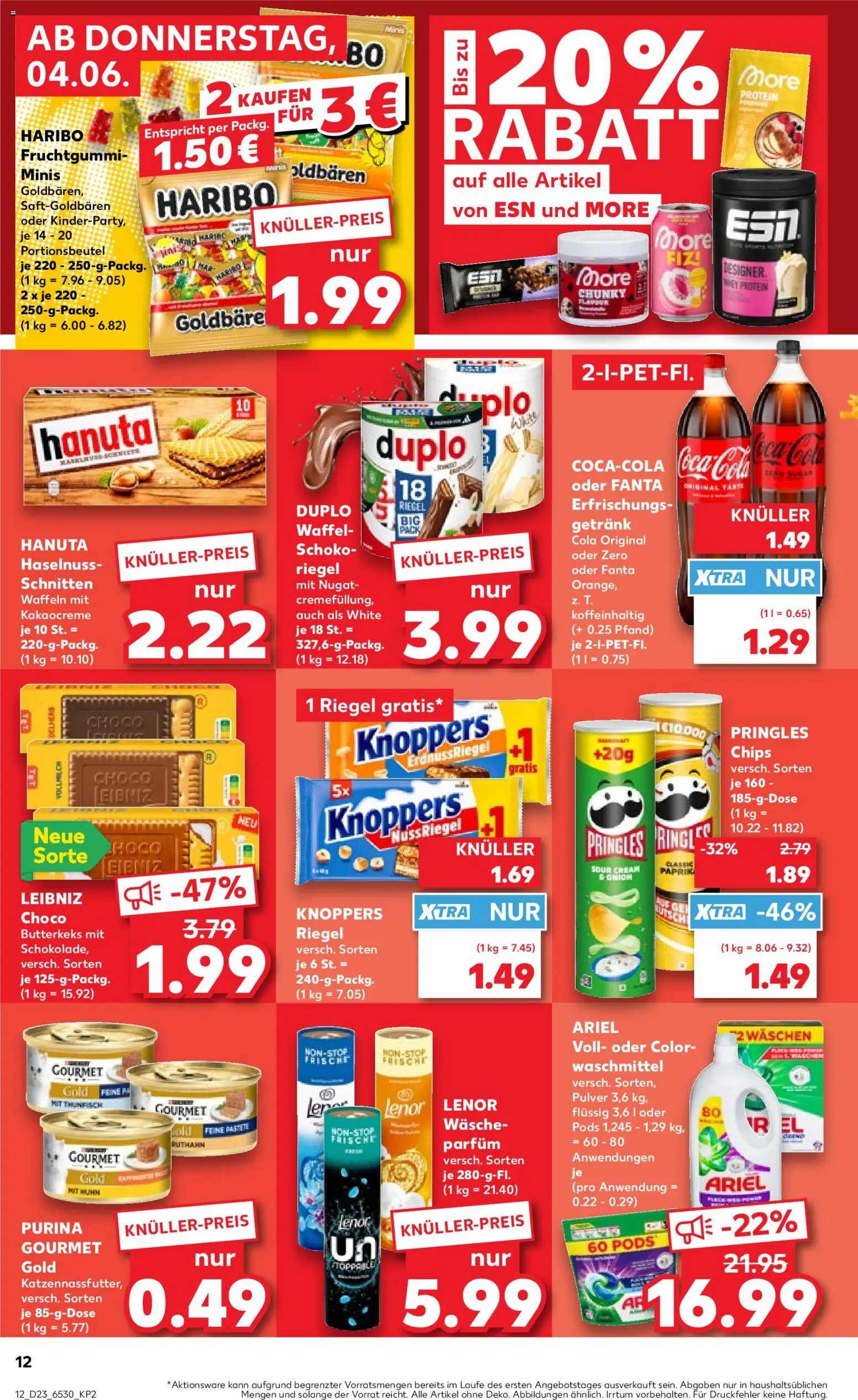 Kaufland Prospekt Frankfurt (Oder) – gültig ab 04.06.2026 | Seite: 12 | Produkte: Ariel, Parfüm, Purina gourmet gold, Pringles