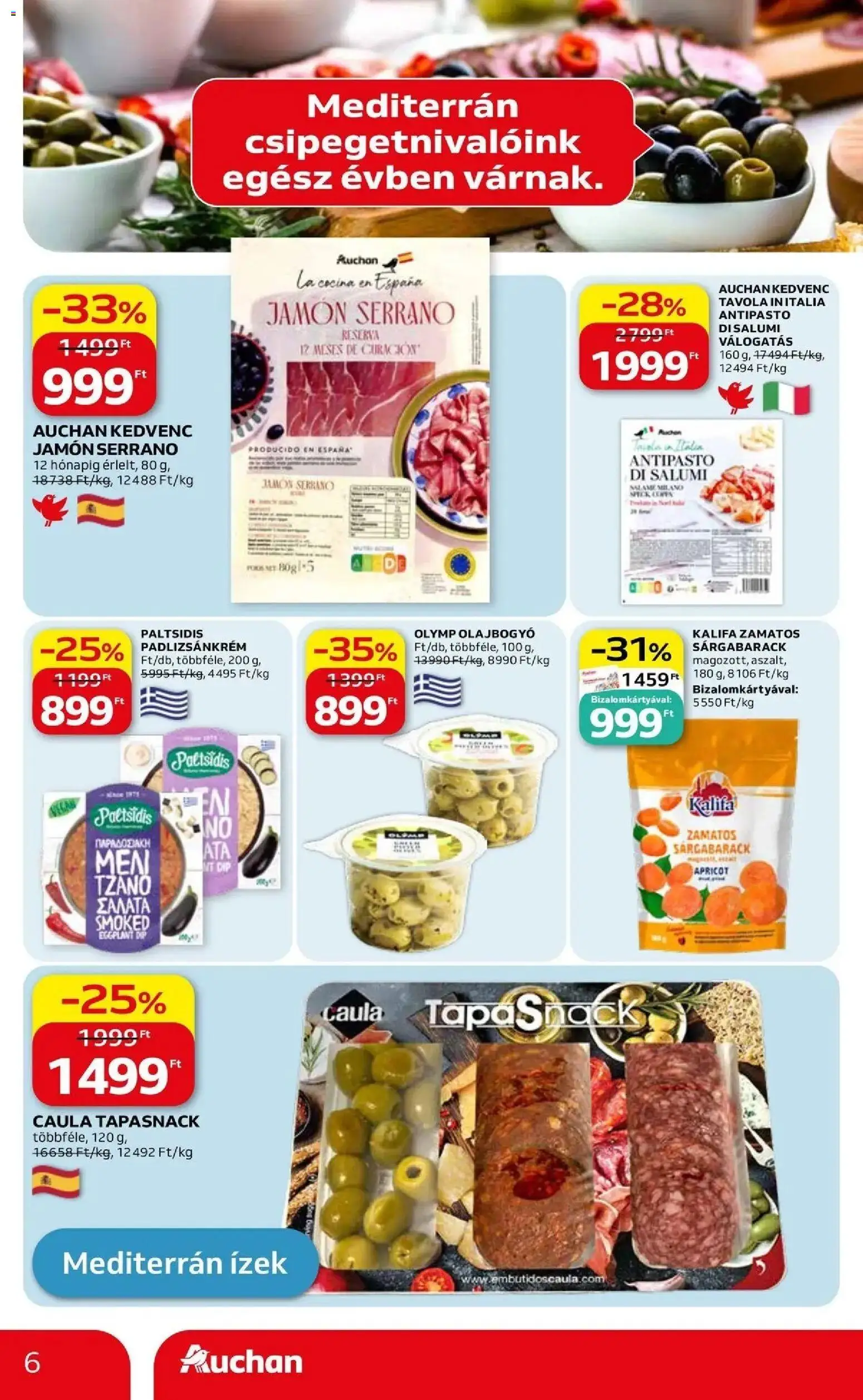 Auchan akciós ujság - amely érvényes a következő dátumtól: 07.05.2026 | Oldal: 6 | Termékek: Sárgabarack, Padlizsánkrém