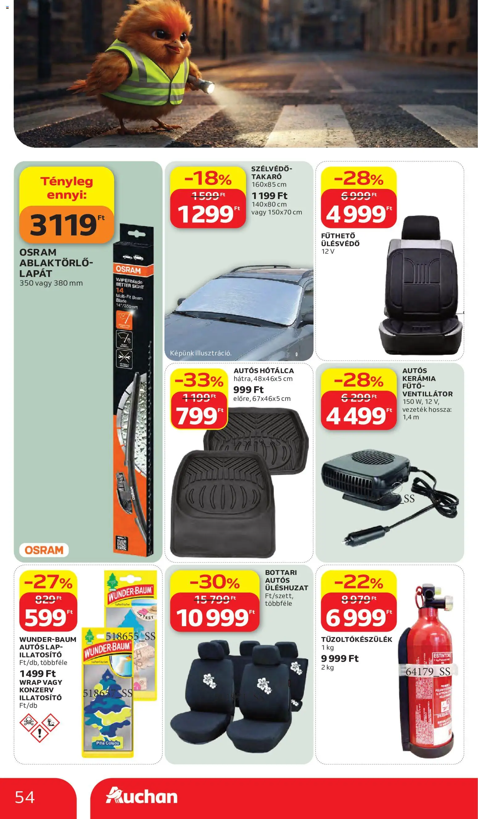 Auchan akciós ujság - amely érvényes a következő dátumtól: 2026.10.15. | Oldal: 54 | Termékek: Futó, Lap, Ablaktörlő, Takaró