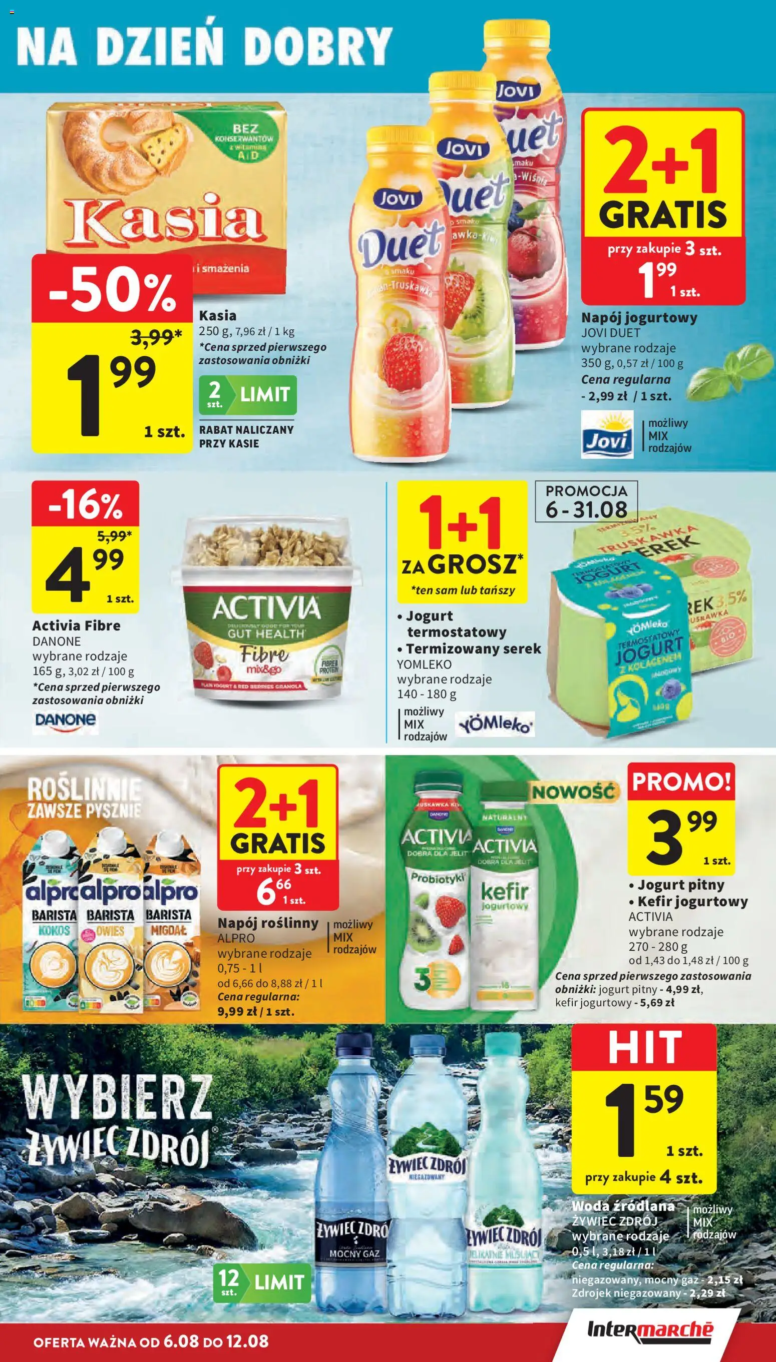 Intermarche gazetka od 06.08.2026 | Strona: 21 | Produkty: Kefir, Granola, Jogurt, Woda