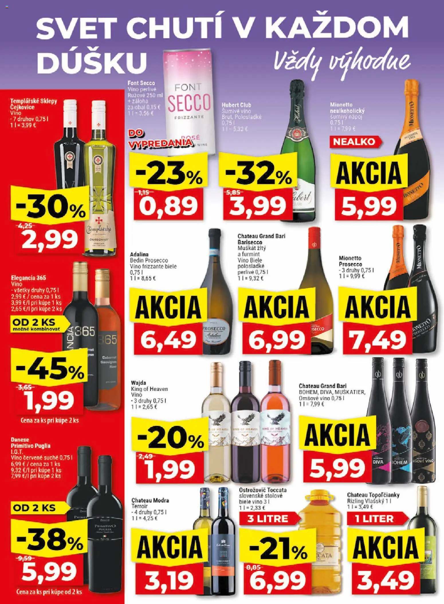 Nové Klas akcie – leták je platný od 13.07.2026 | Strana: 21 | Produkty: Biele víno, Víno, Prosecco, Šumivé víno