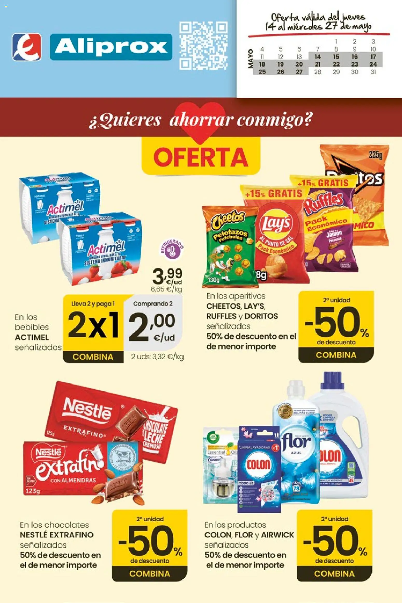 Eroski Quieres ahorrar conmigo │ válido desde el 14.05.2026 | Página: 1 | Productos: Leche, Chocolate, Jamón