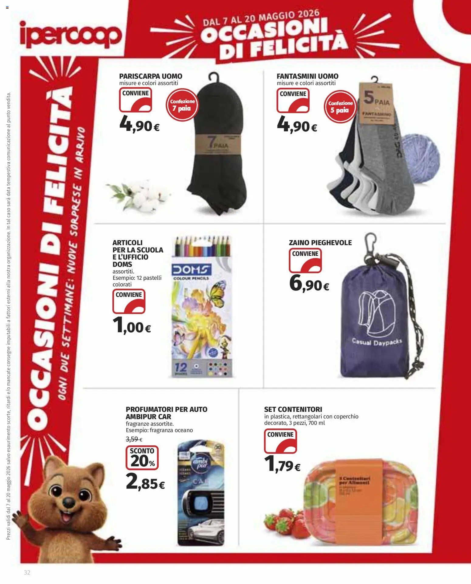 Volantino Ipercoop del 07.05.2026 | Pagina: 32 | Prodotti: Fantasmini, Data, Pastelli, Fragranza