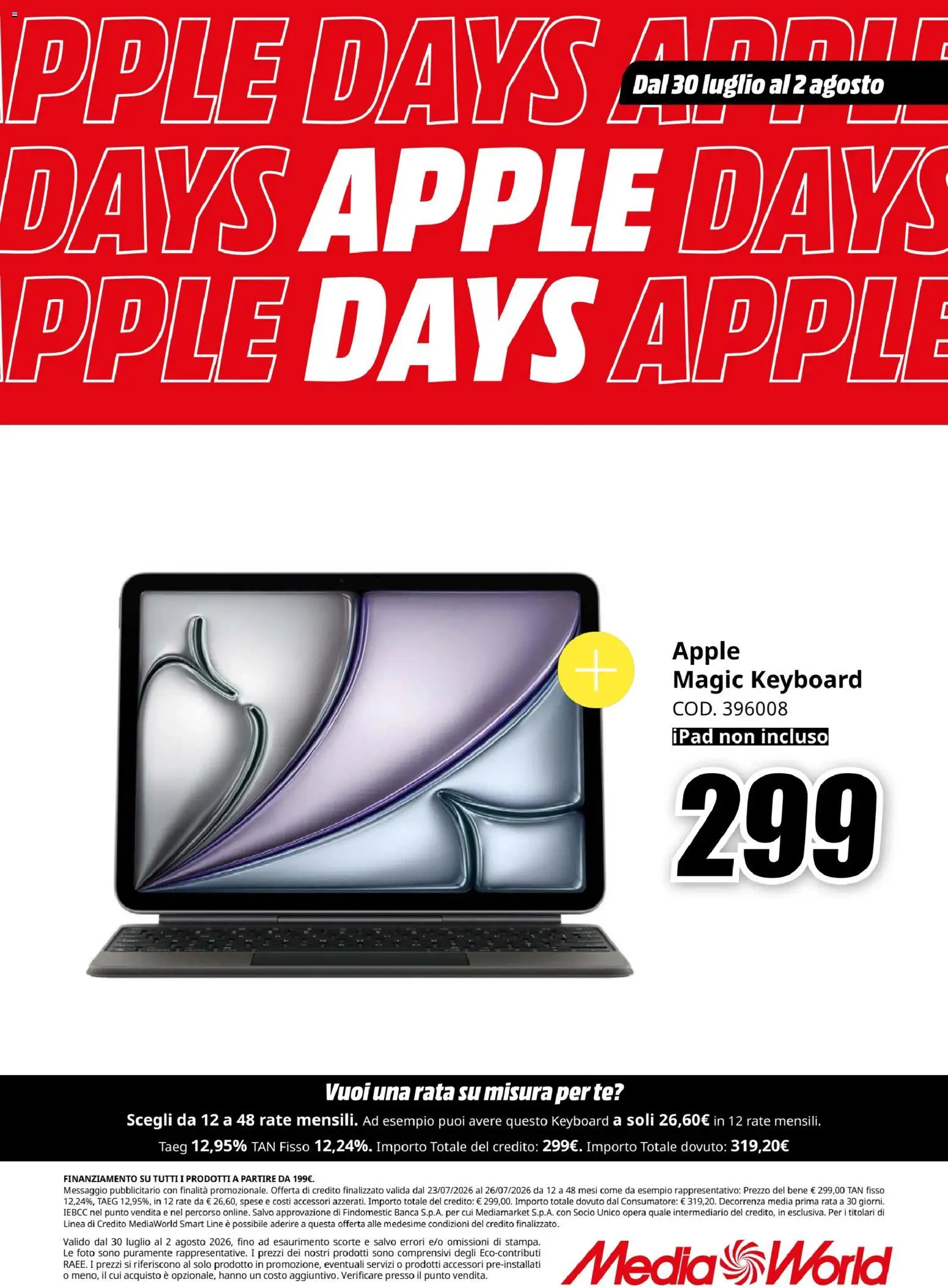 Volantino Media World del 30/07/2026 | Pagina: 8 | Prodotti: Tè, Ipad