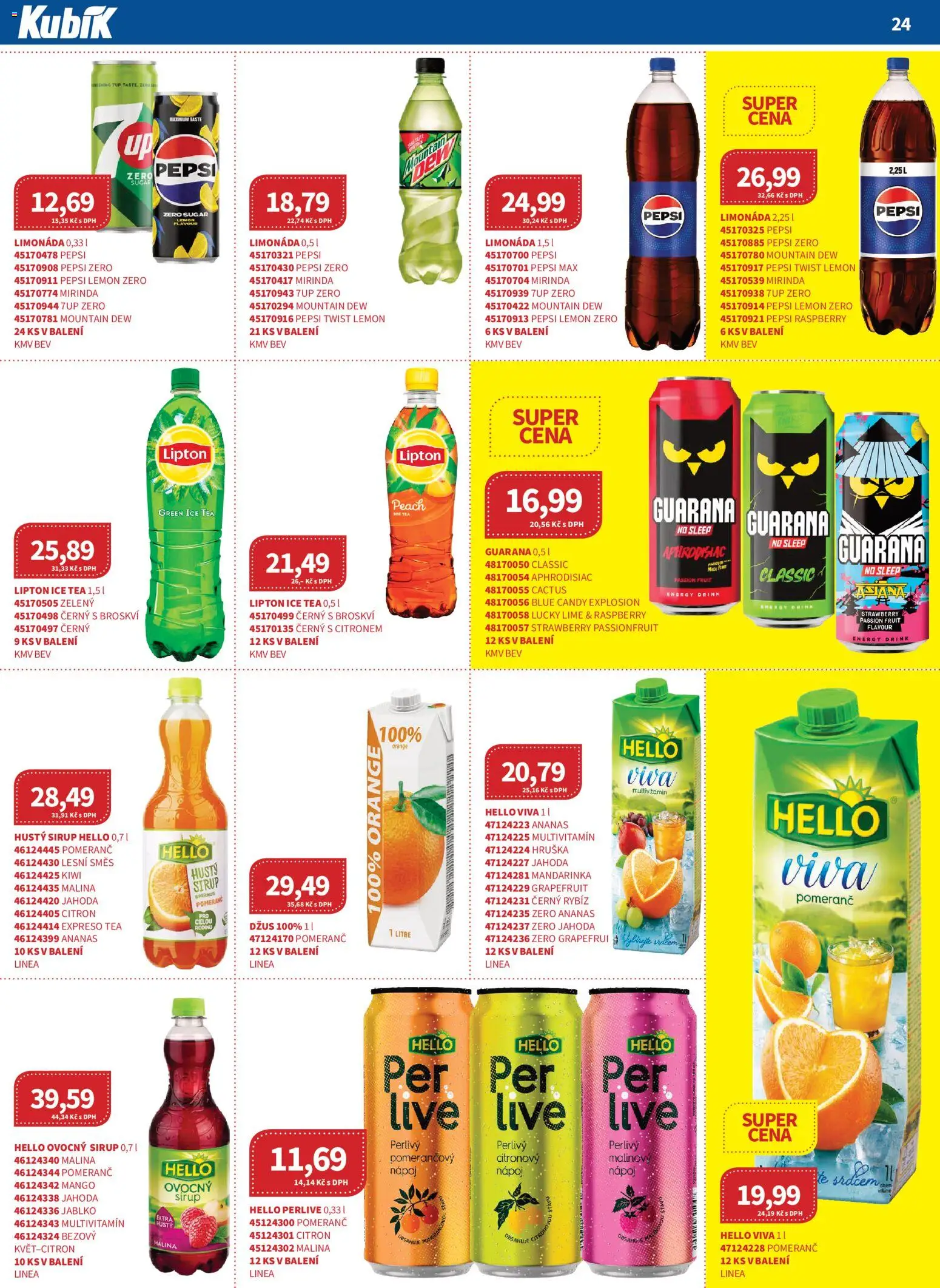 Kubík leták - Velkoobchod 08/2026 od 01.08.2026 | Strana: 24 | Produkty: Pepsi Zero, Sirup, Ice tea, Energy drink