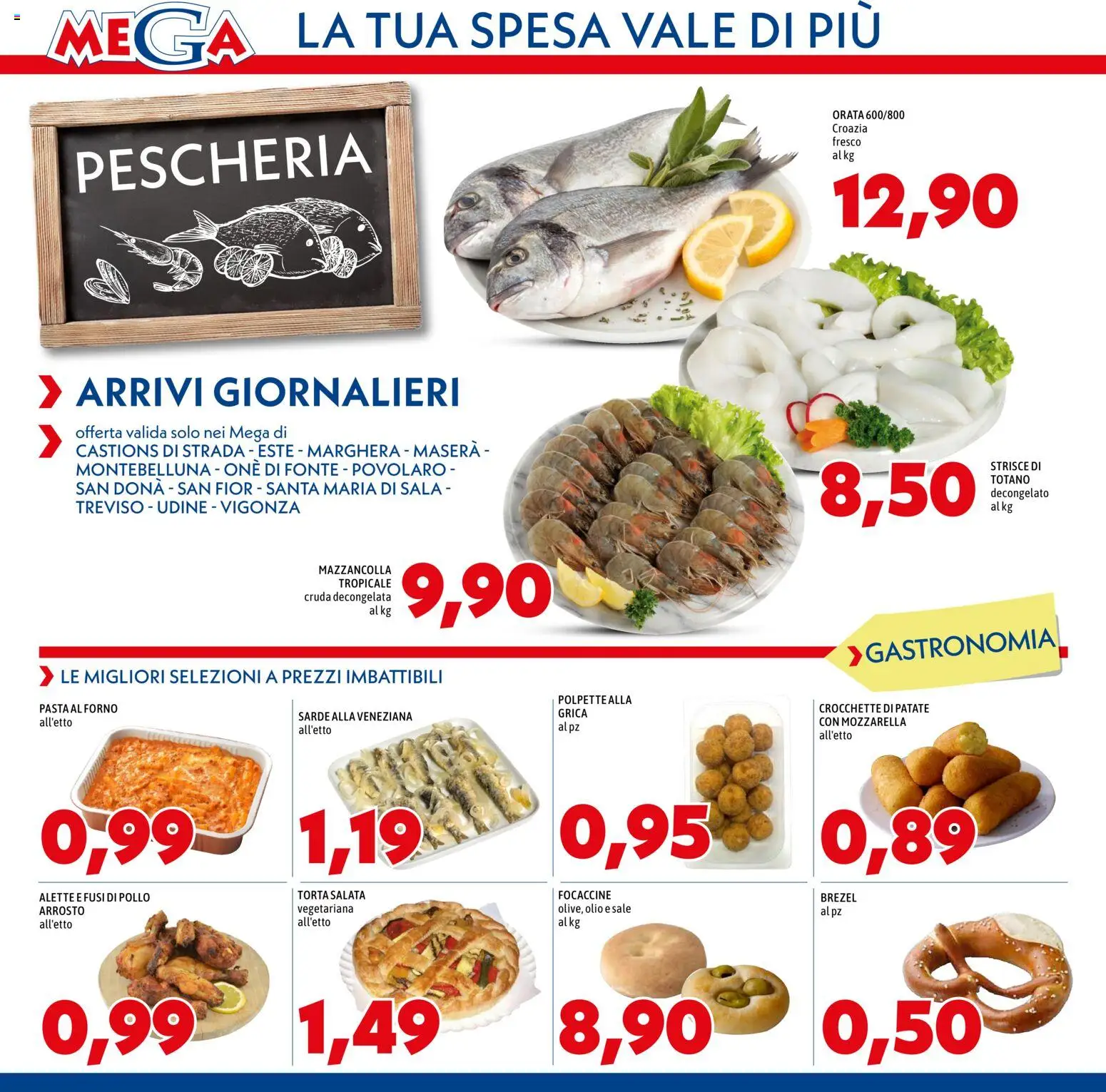 Volantino Mega del 01/10/2026 | Pagina: 2 | Prodotti: Arrosto, Mozzarella, Torta, Polpette