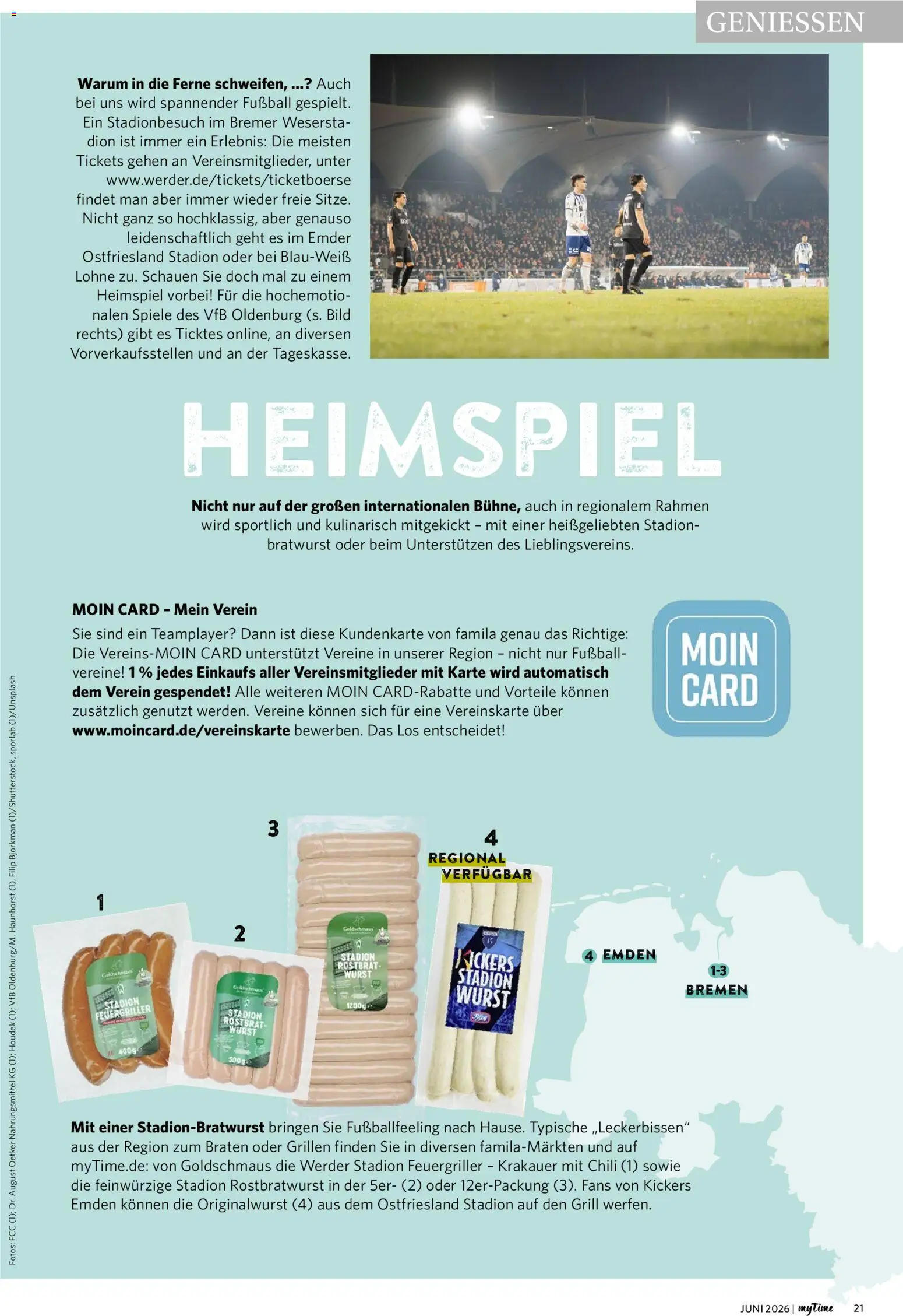 Famila Nordwest myTime Juni 2026 – gültig ab 01.06.2026 | Seite: 21 | Produkte: Bratwurst, Fußball, Wurst, Chili