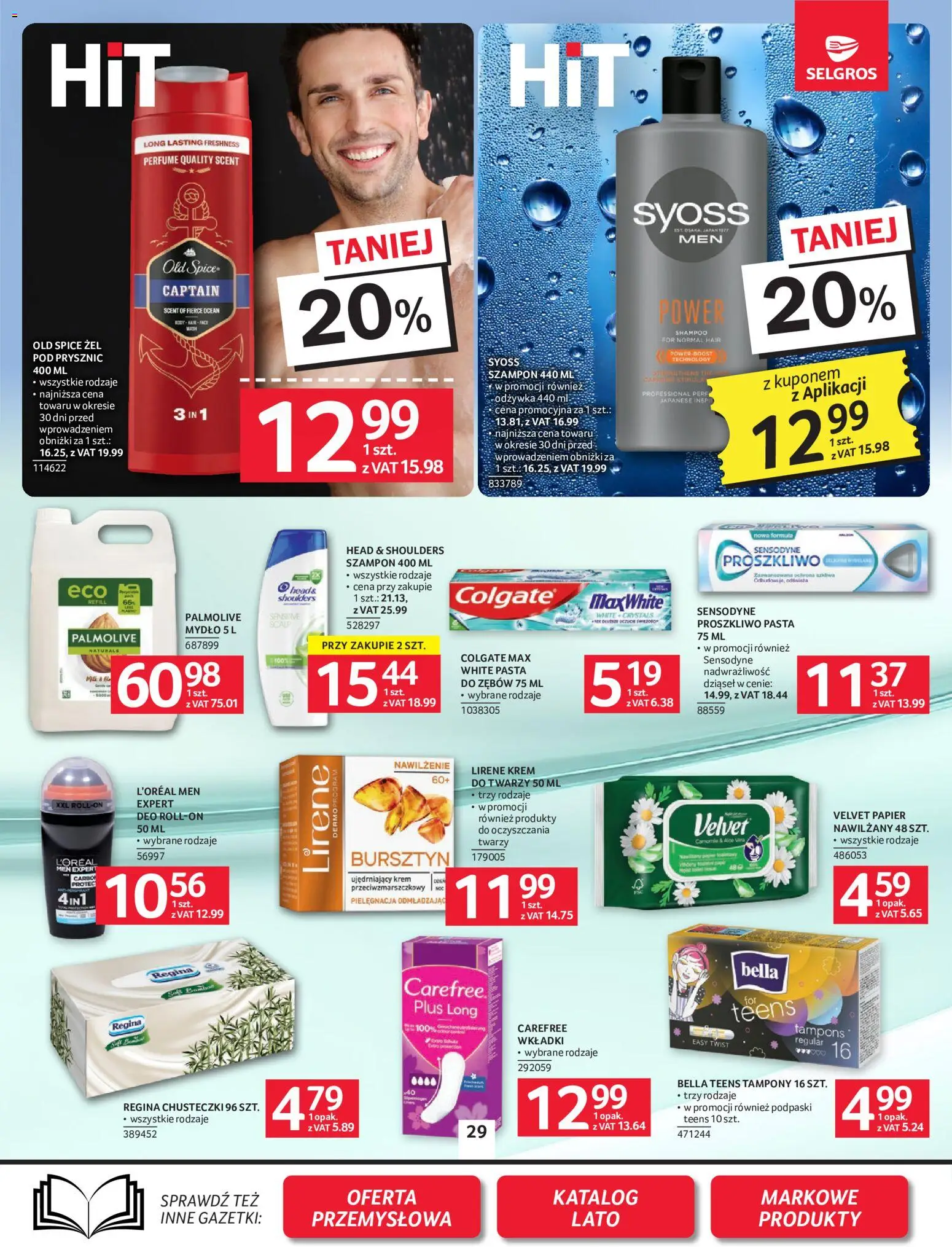 Selgros cash&carry gazetka od 16.07.2026 | Strona: 24 | Produkty: Podpaski, Prysznic, Mydło, Old spice