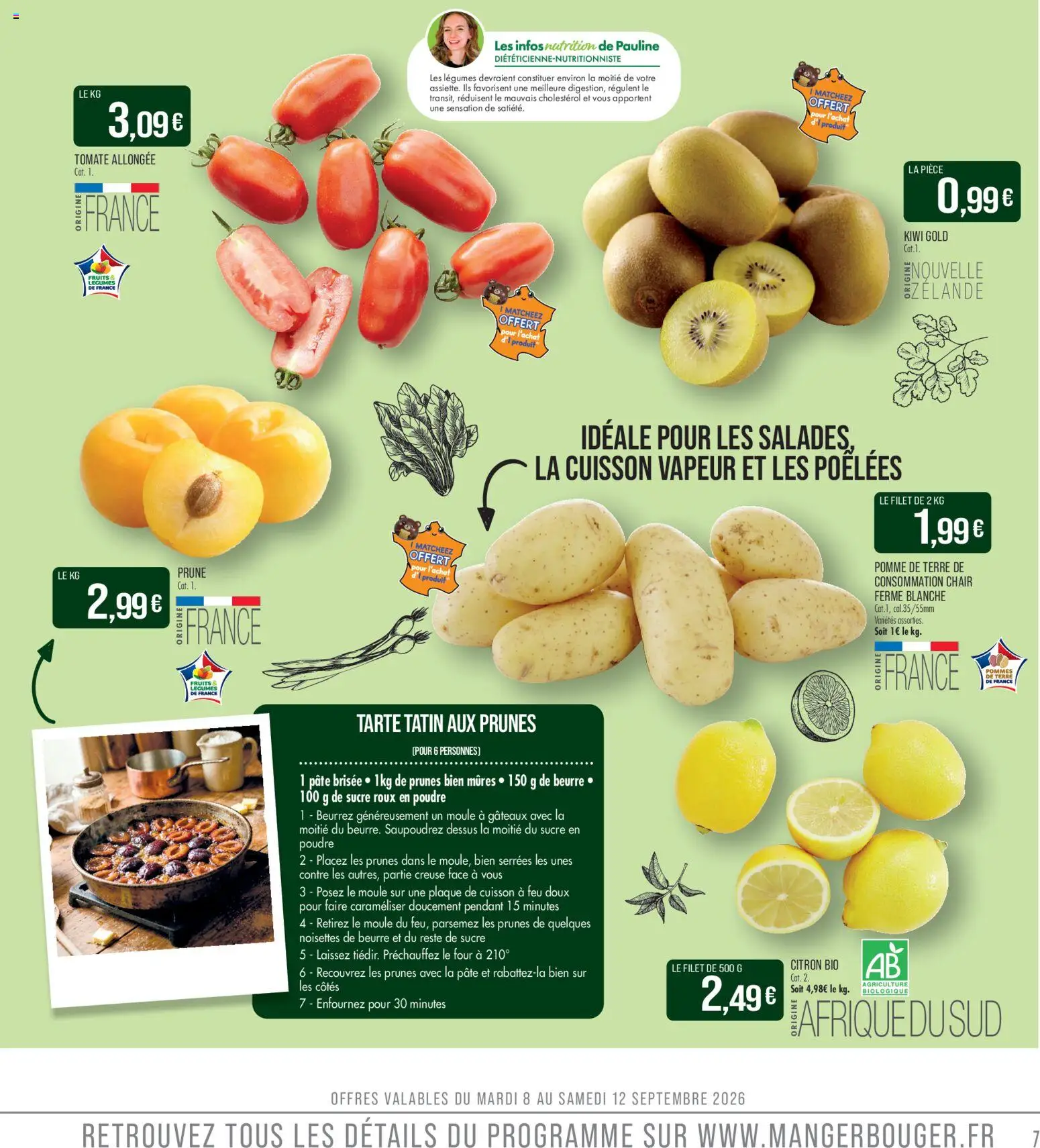 {H1} | Page: 7 | Produits: Citron, Pomme, Sucre en poudre, Pâte