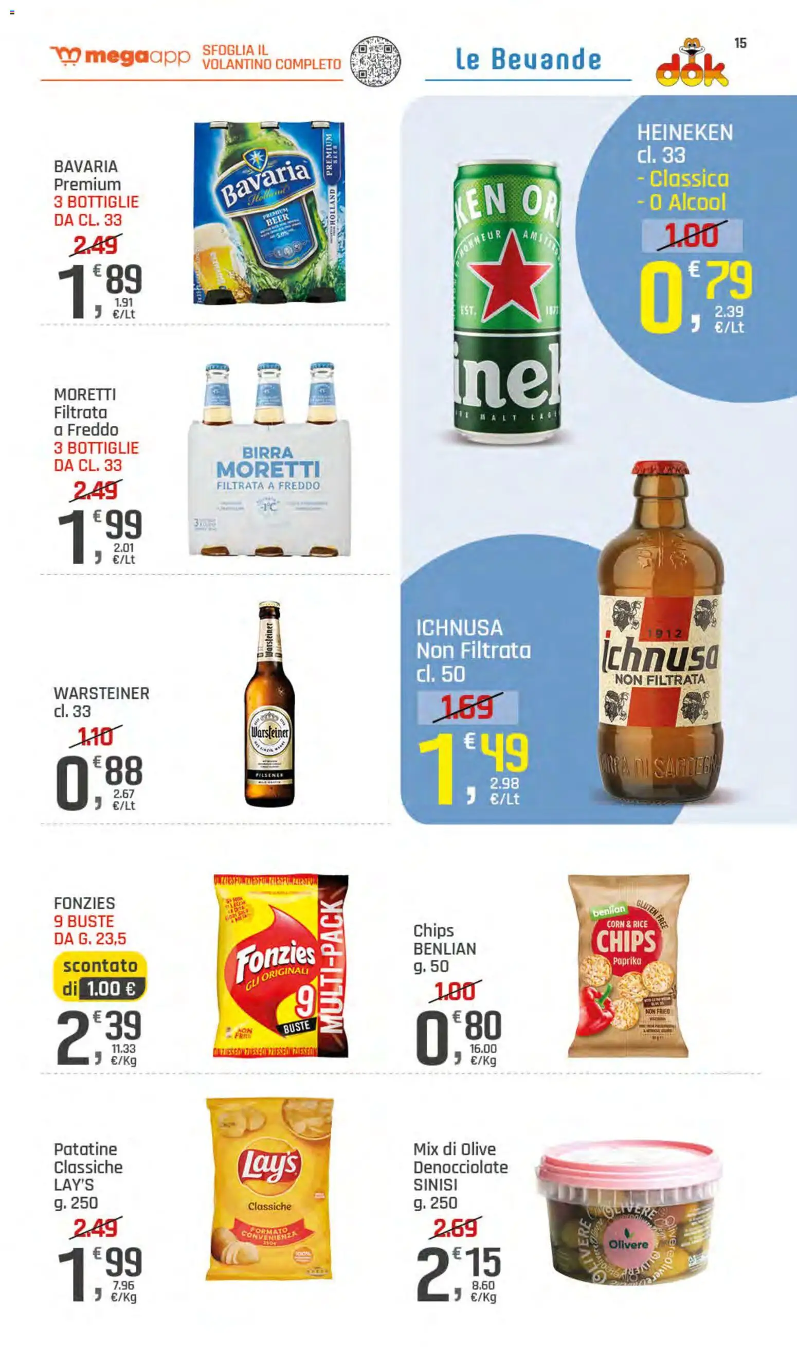 Volantino DOK del 28.05.2026 | Pagina: 15 | Prodotti: Birra, Patatine, Birra Moretti, Heineken
