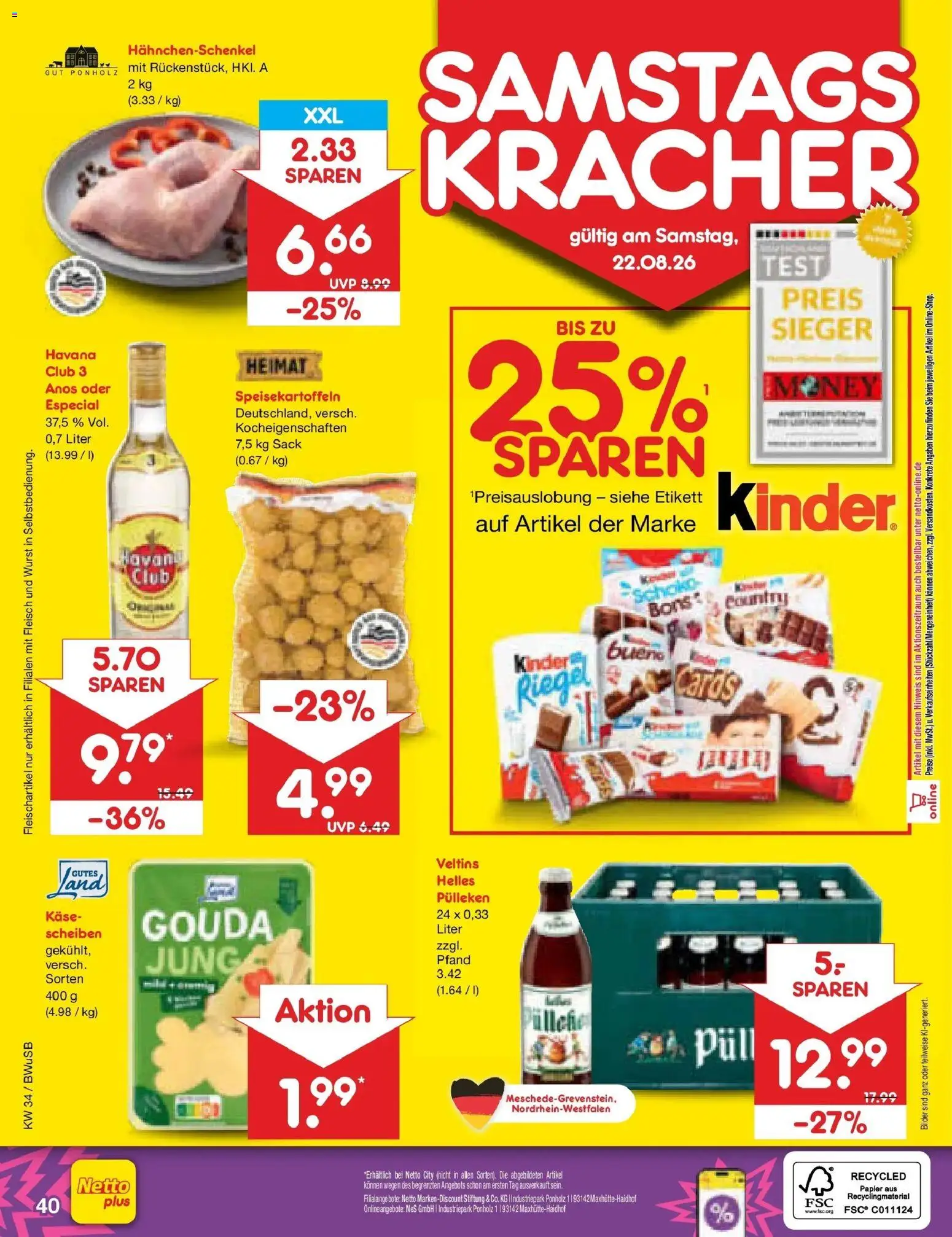 Netto Marken-Discount Prospekt Stemwede-Dielingen – gültig ab 17.08.2026 | Seite: 62 | Produkte: Helles pulleken, Käse, Gouda, Fleisch