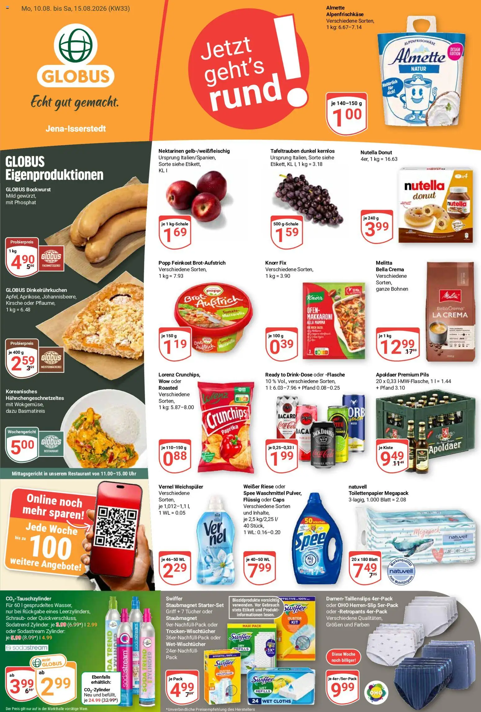 Globus Prospekt – gültig ab 10.08.2026 | Seite: 7 | Produkte: Basmatireis, Knorr, Nutella, Brot