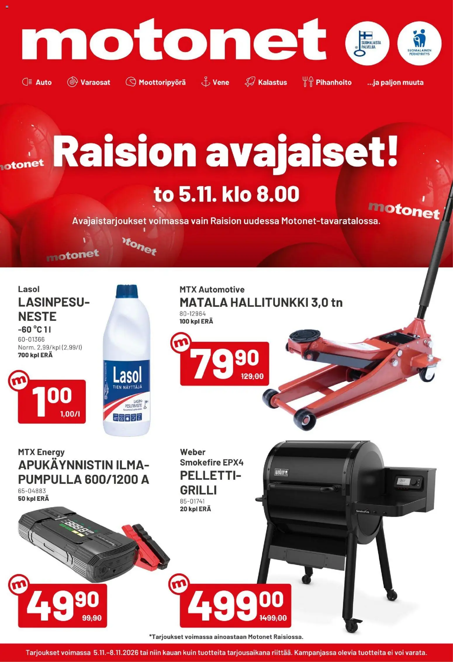 Motonet tarjoukset Raisio – voimassa 05/11/2026 alkaen | Sivu: 1