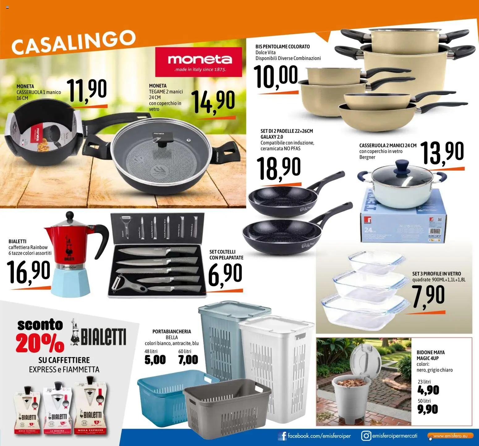 Volantino Emisfero del 24/09/2026 | Pagina: 21 | Prodotti: Caffettiera, Coperchio, Casseruola, Portabiancheria