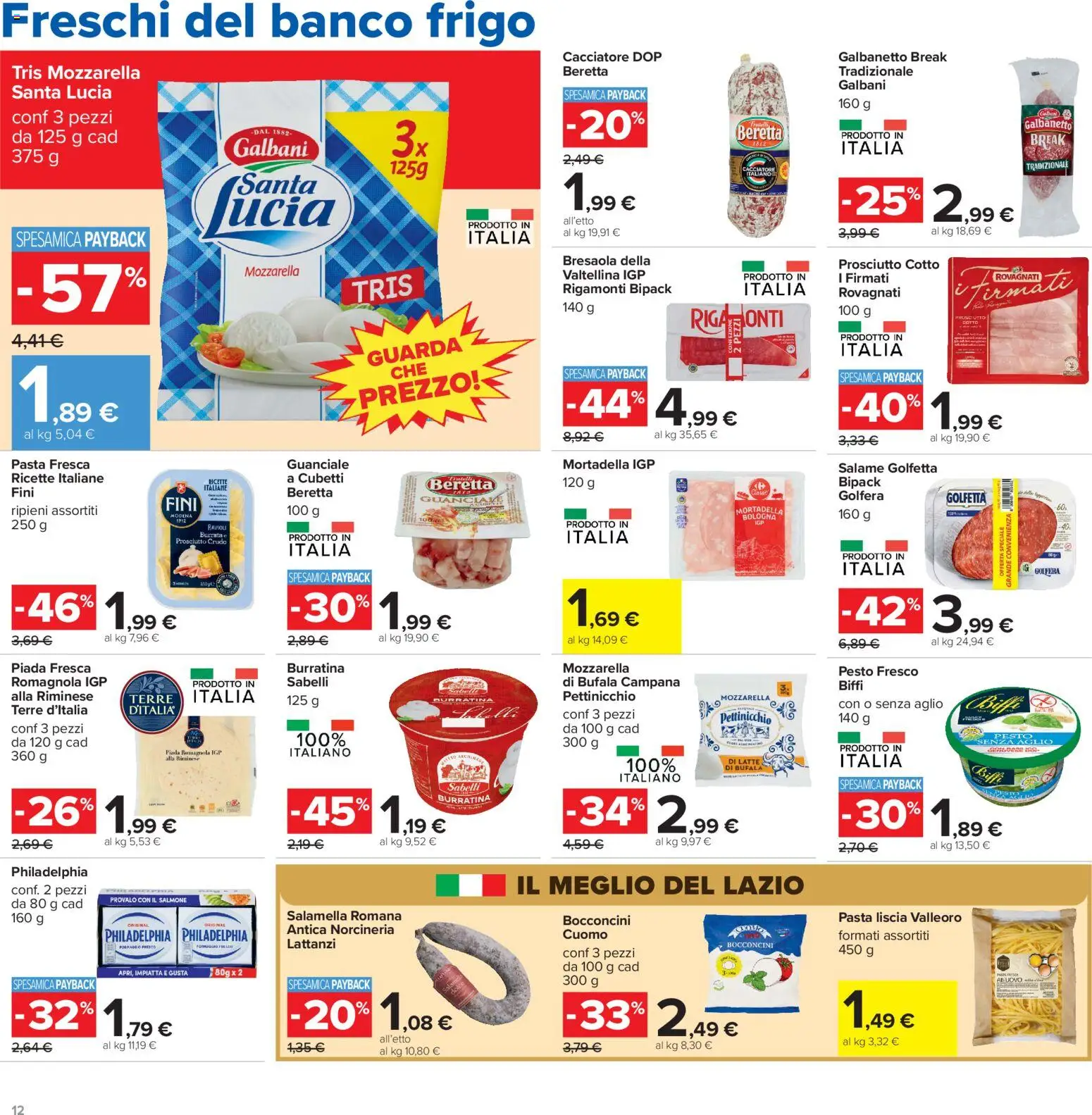 Volantino Carrefour del 13/07/2026 | Pagina: 12 | Prodotti: Prosciutto Cotto, Pasta, Ravioli, Guanciale