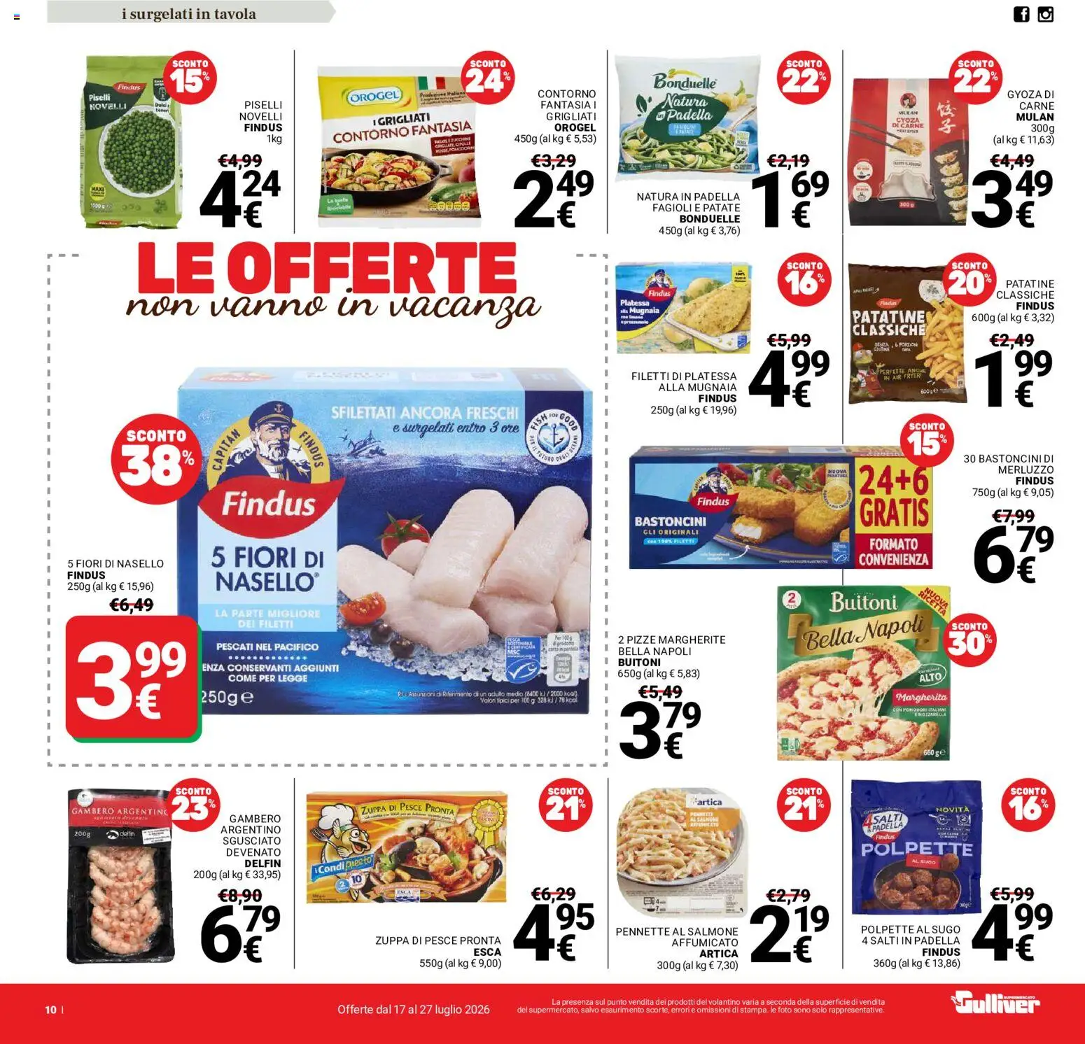 Volantino Gulliver del 17/07/2026 | Pagina: 10 | Prodotti: Patatine, Fagioli, Patate, Sugo