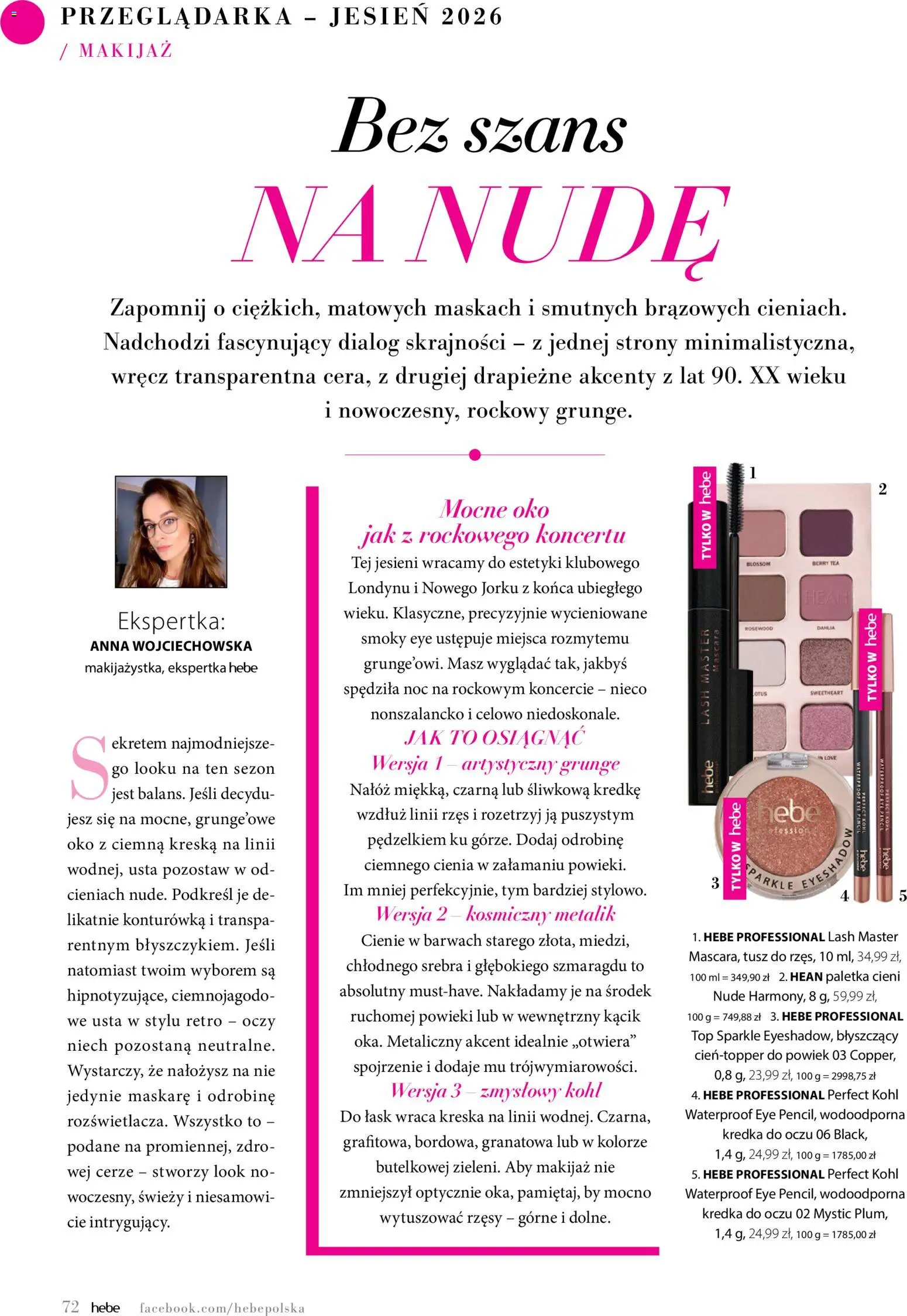 Hebe gazetka - Magazyn od 01.09.2026 | Strona: 72 | Produkty: Top, Makijaż, Kredka do oczu, Konturówka