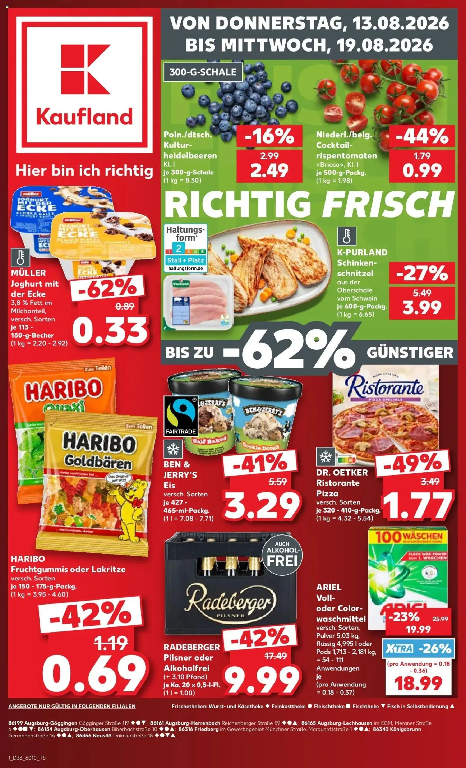 Prospekt Kaufland ab 13.08.2026 » Angebote Online zum Blättern | Seite: 1 | Produkte: Ristorante, Joghurt, Wurst, Pizza