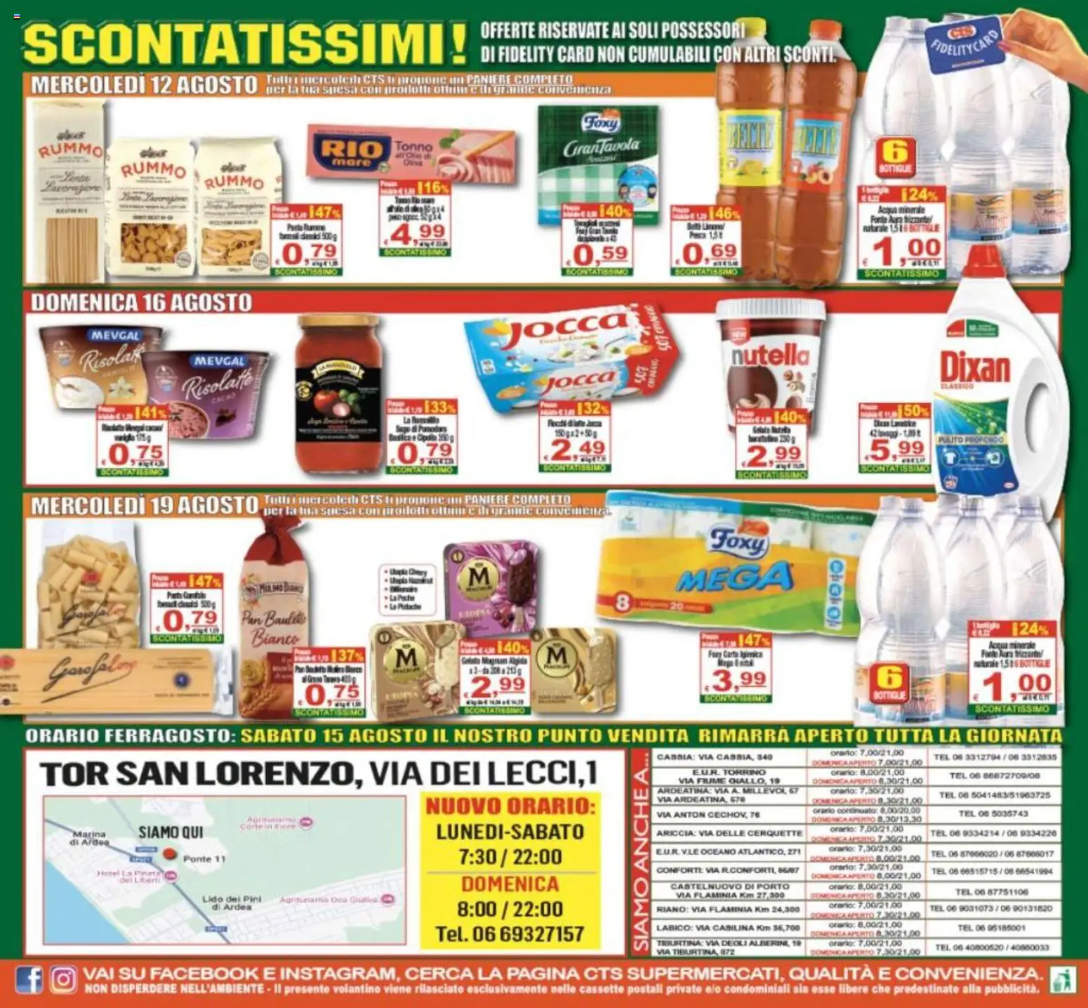 Volantino CTS del 12/08/2026 | Pagina: 24 | Prodotti: Pesca, Nutella, Cacao, Acqua minerale