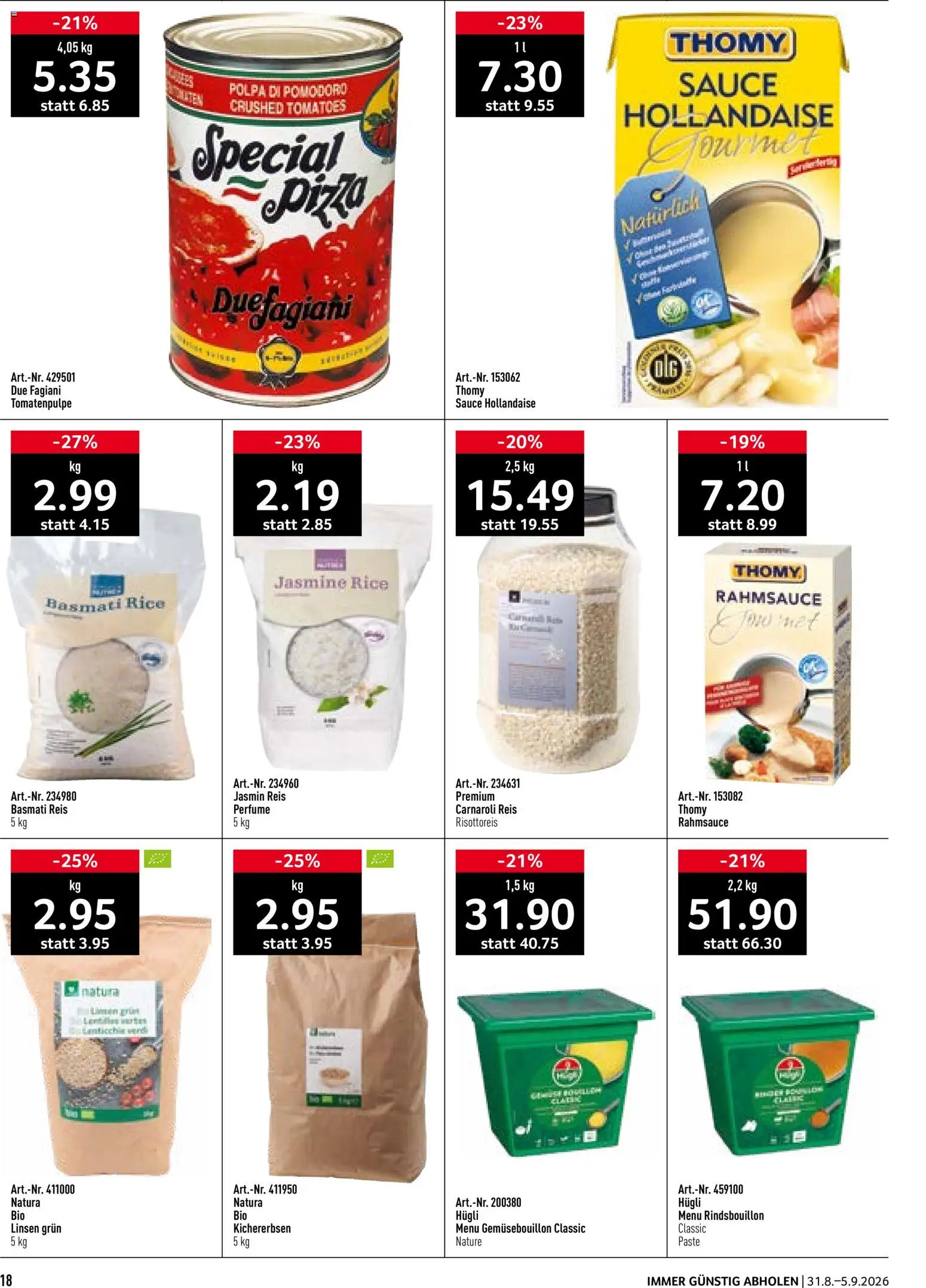 Prodega aktionen – gültig ab 31.08.2026 | Seite: 18 | Produkte: Pizza, Reis