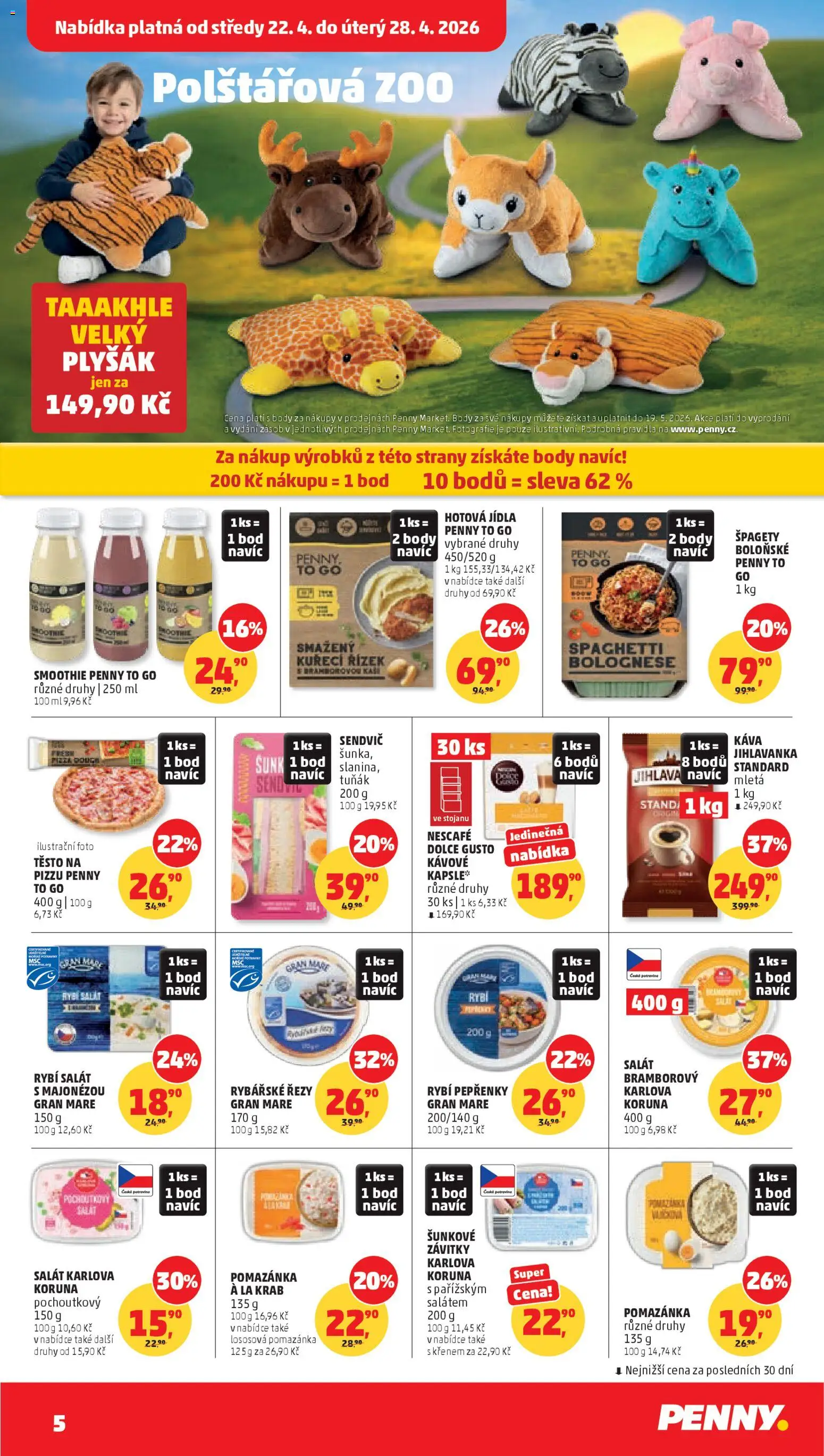 Penny Market leták od 22.04.2026 | Strana: 5 | Produkty: Dolce Gusto, Káva, Hotová jídla, Smoothie