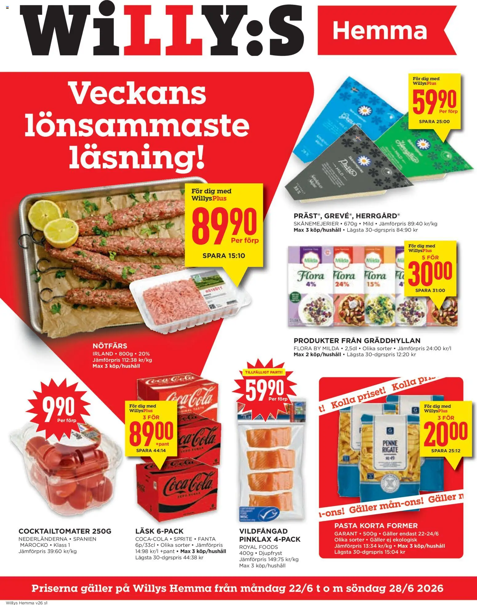 Willys reklamblad aktuell från 22/06/2026 | Sida: 1