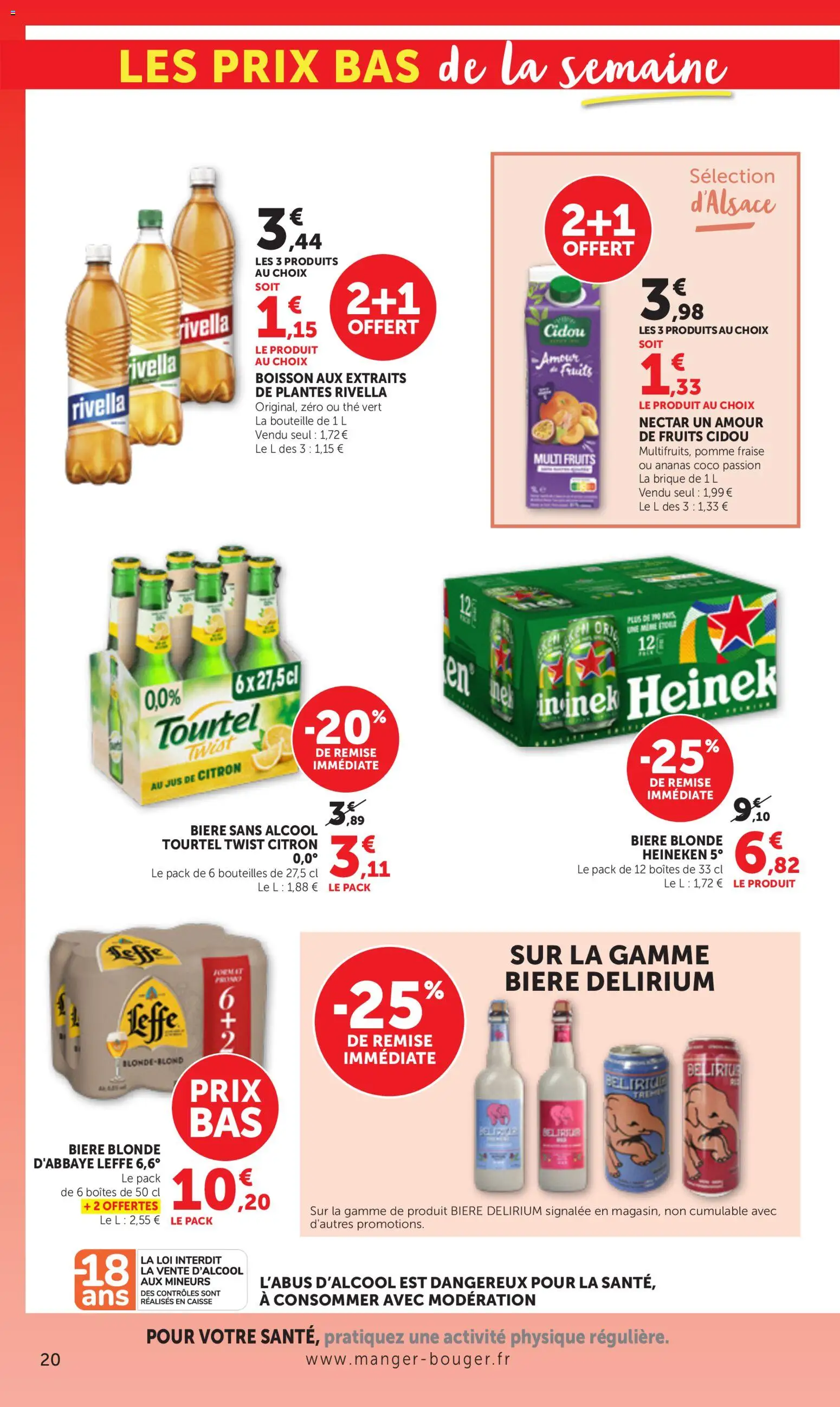 {H1} | Page: 20 | Produits: Plantes, Bière Blonde D'Abbaye Leffe, Jus, Thé