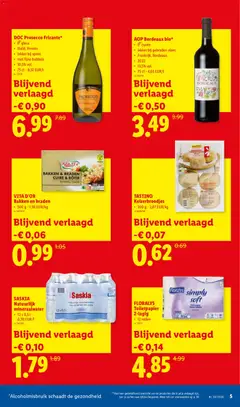 SASKIA Natuurlijk mineraalwater, 12 x 0,5 l - Voorbeeld van een folder van Lidl, geldig van 11.05.2026 | Pagina: 5 | Producten: Papier, Toiletpapier, Toilet, Mineraalwater