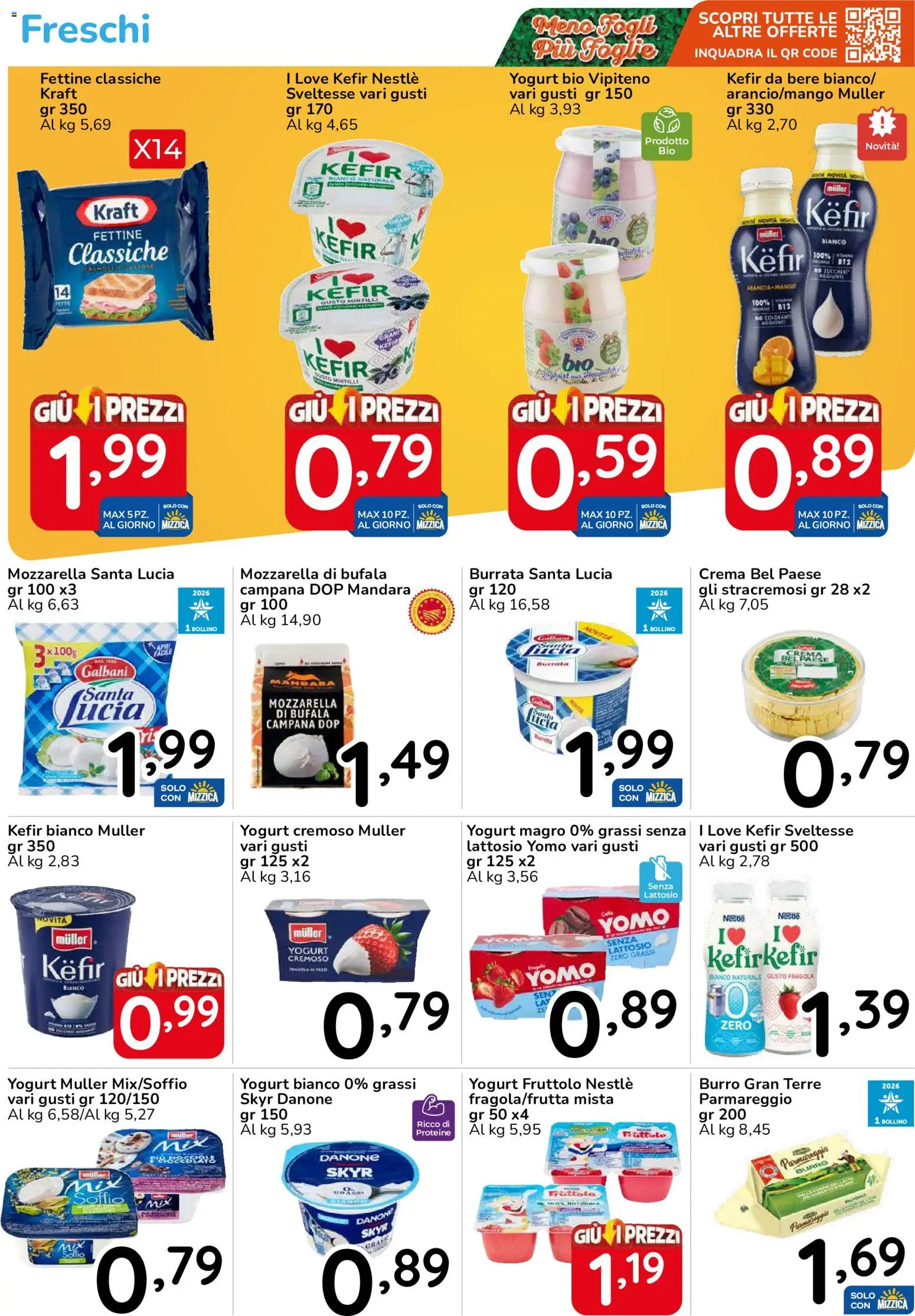 Volantino Famila del 15/10/2026 | Pagina: 11 | Prodotti: Kefir, Yogurt, Skyr, Mozzarella santa lucia
