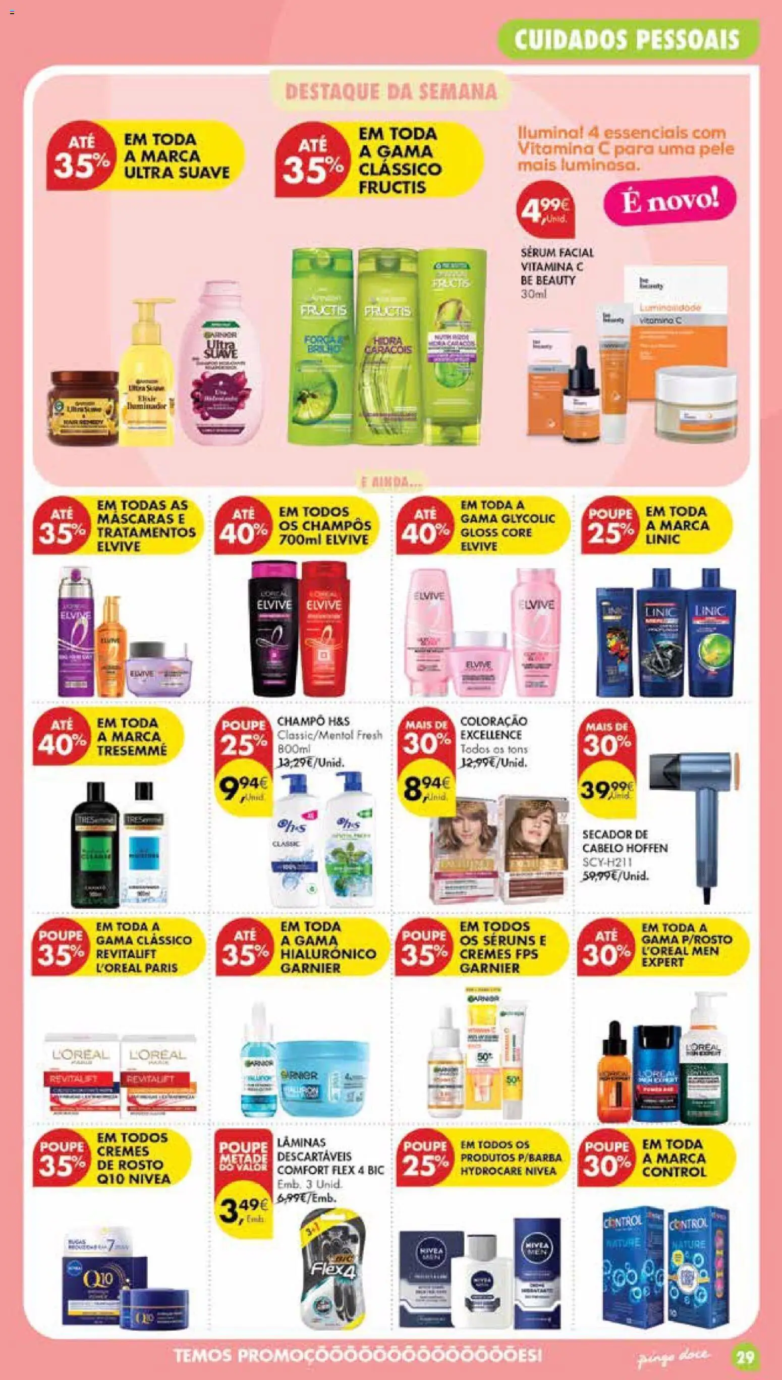 Pingo Doce Poupe Esta Semana Madeira │ válido de 04/08/2026 | Página: 29 | Produtos: Gloss, Secador, Sérum, Vitamina c