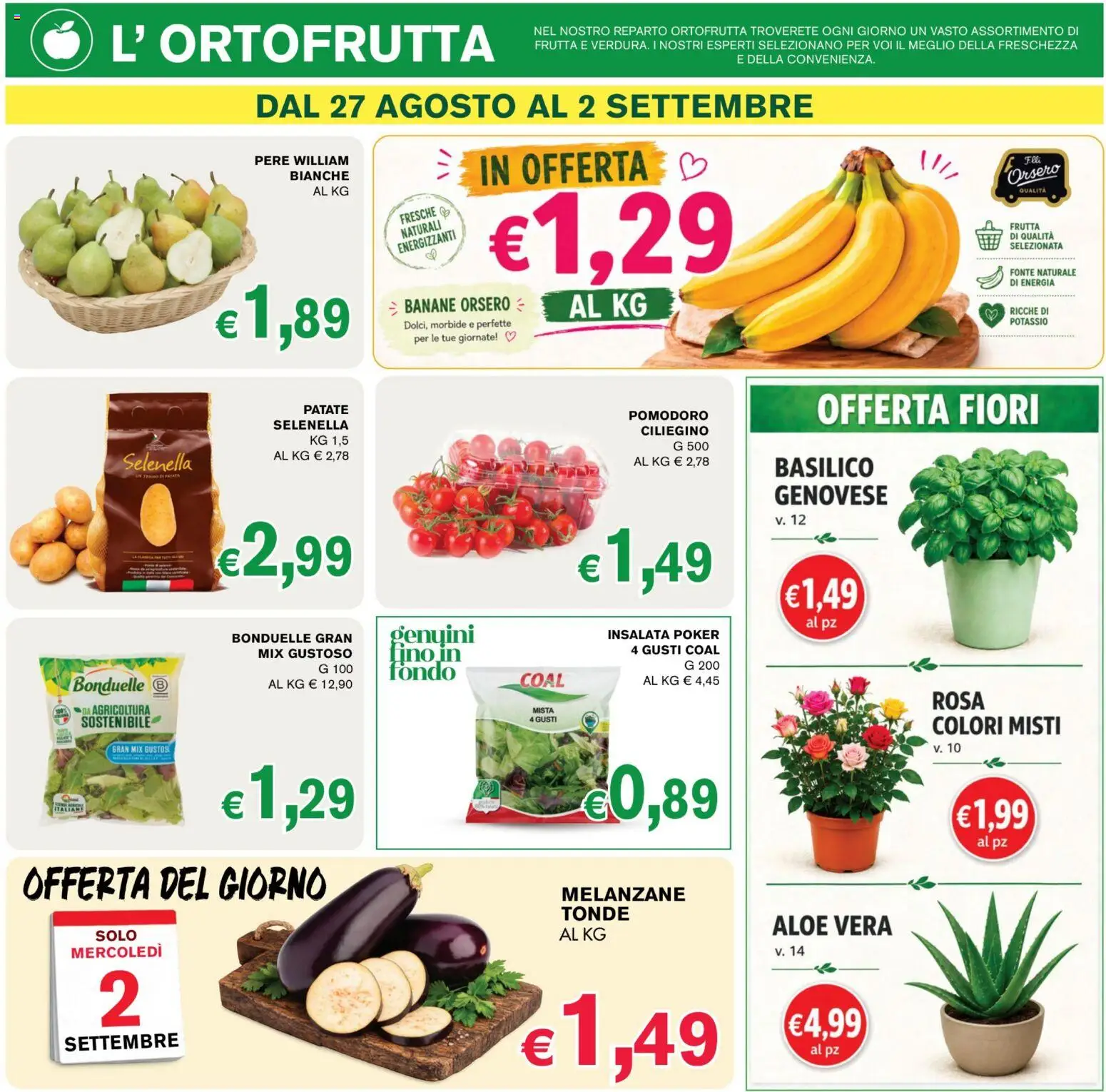 Volantino Coal del 28/08/2026 | Pagina: 2 | Prodotti: Insalata, Patate, Frutta, Aloe vera