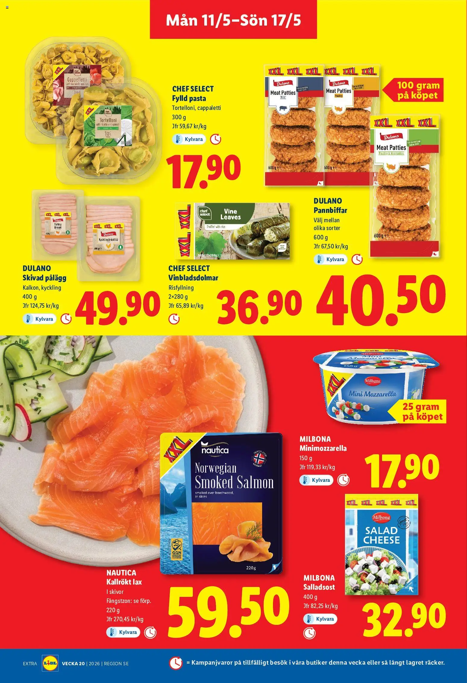 Lidl reklamblad aktuell från 11.05.2026 | Sida: 13 | Produkter: Lax, Pasta