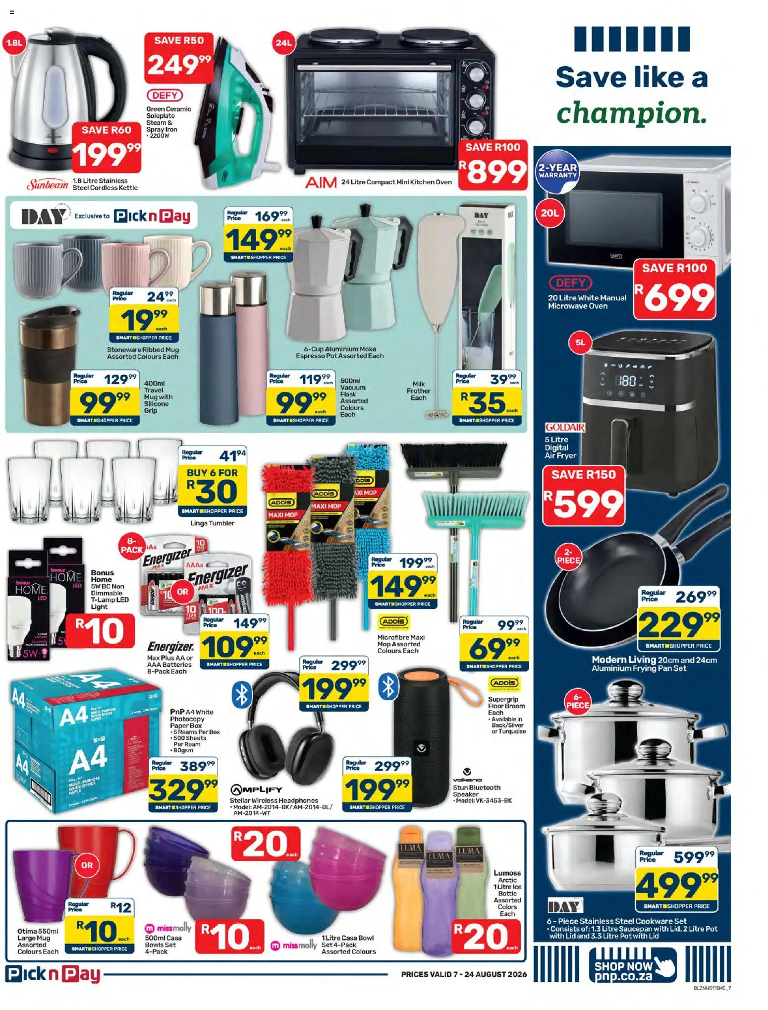 New Pick n Pay catalogue – valid from 07/08/2026 | Page: 7 | Products: Oven, Kettle, Fryer, Air fryer