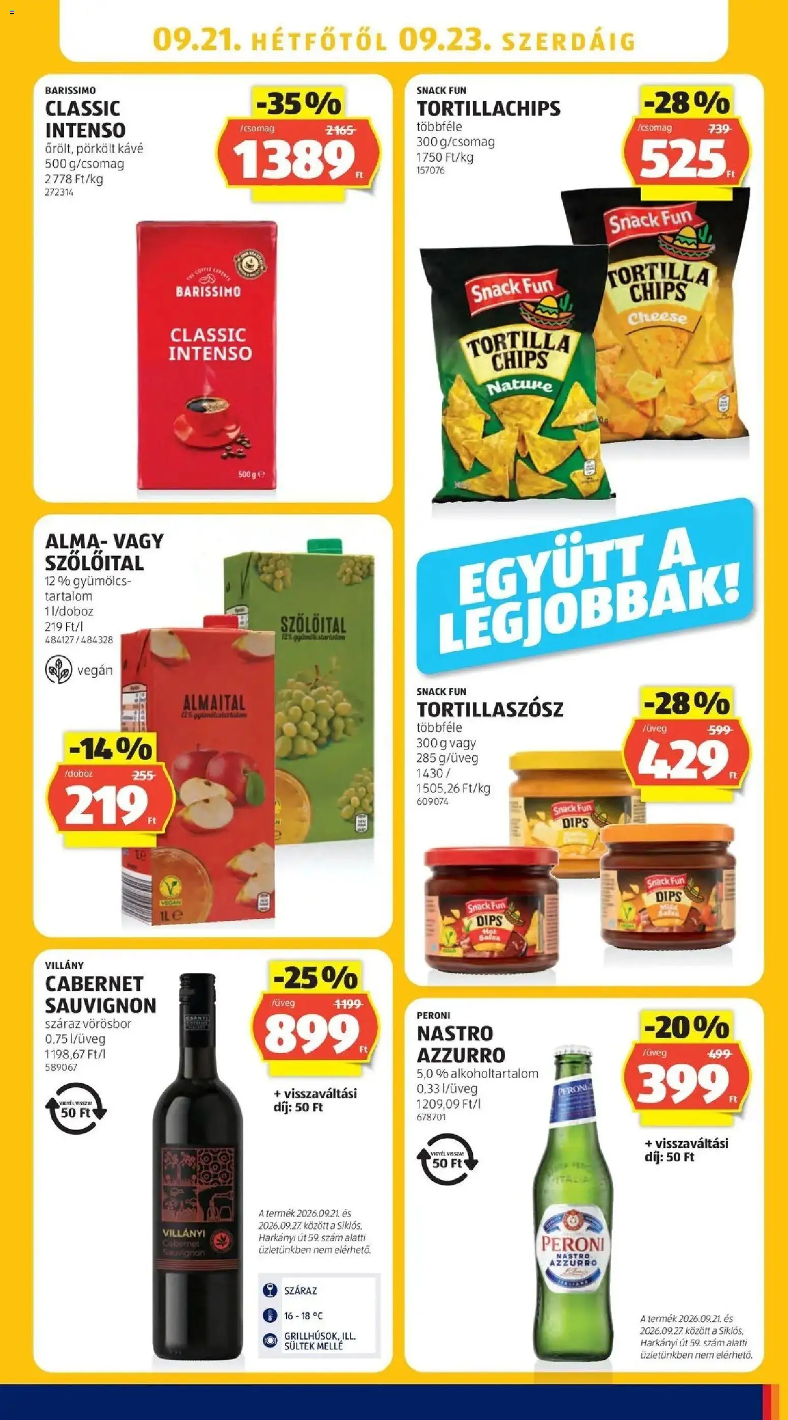 Aldi aktuális akciós újság - 2026.09.17. -tól/töl > akció, lapozható szórólap 🛍️ | Oldal: 25 | Termékek: Peroni, Cabernet Sauvignon, Alma, Vörösbor