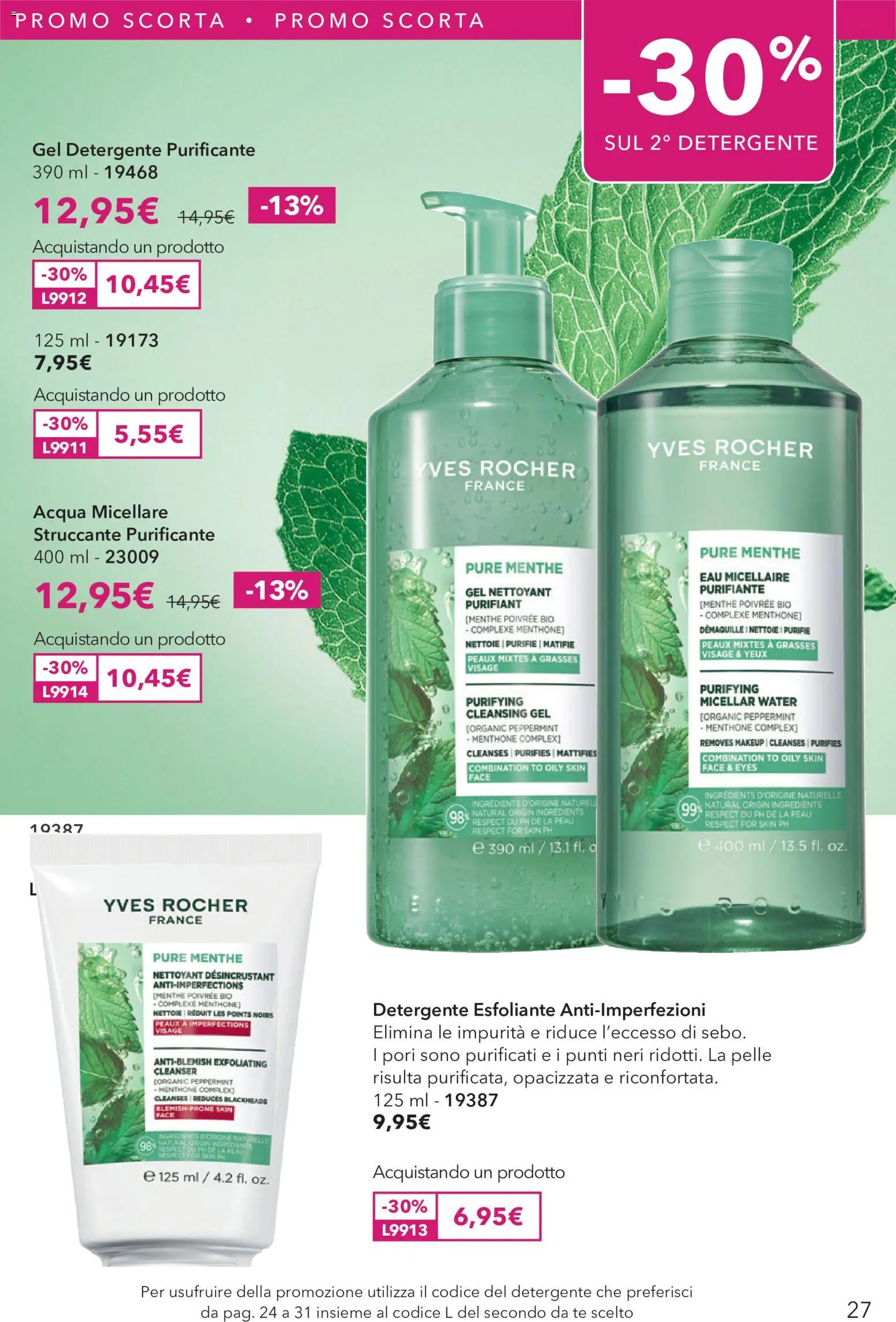 Volantino Yves Rocher del 31/08/2026 | Pagina: 27 | Prodotti: Acqua micellare, Struccante, Detergente, Acqua