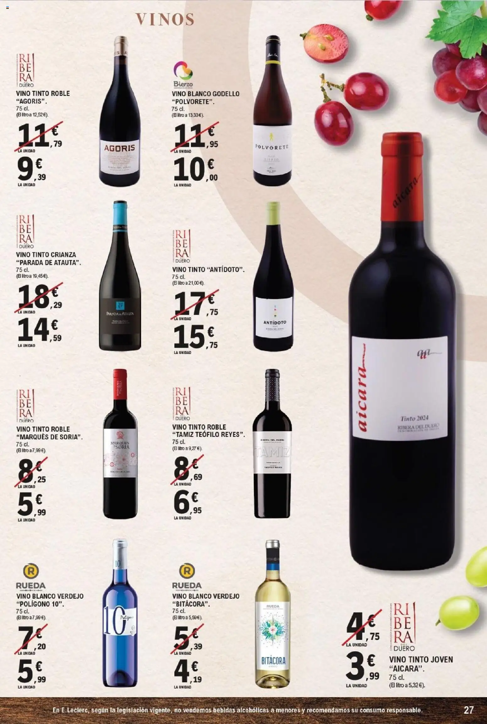 E.Leclerc - Soria │ válido desde el 16/09/2026 | Página: 26 | Productos: Vino tinto, Vino, Vino blanco, Bebidas
