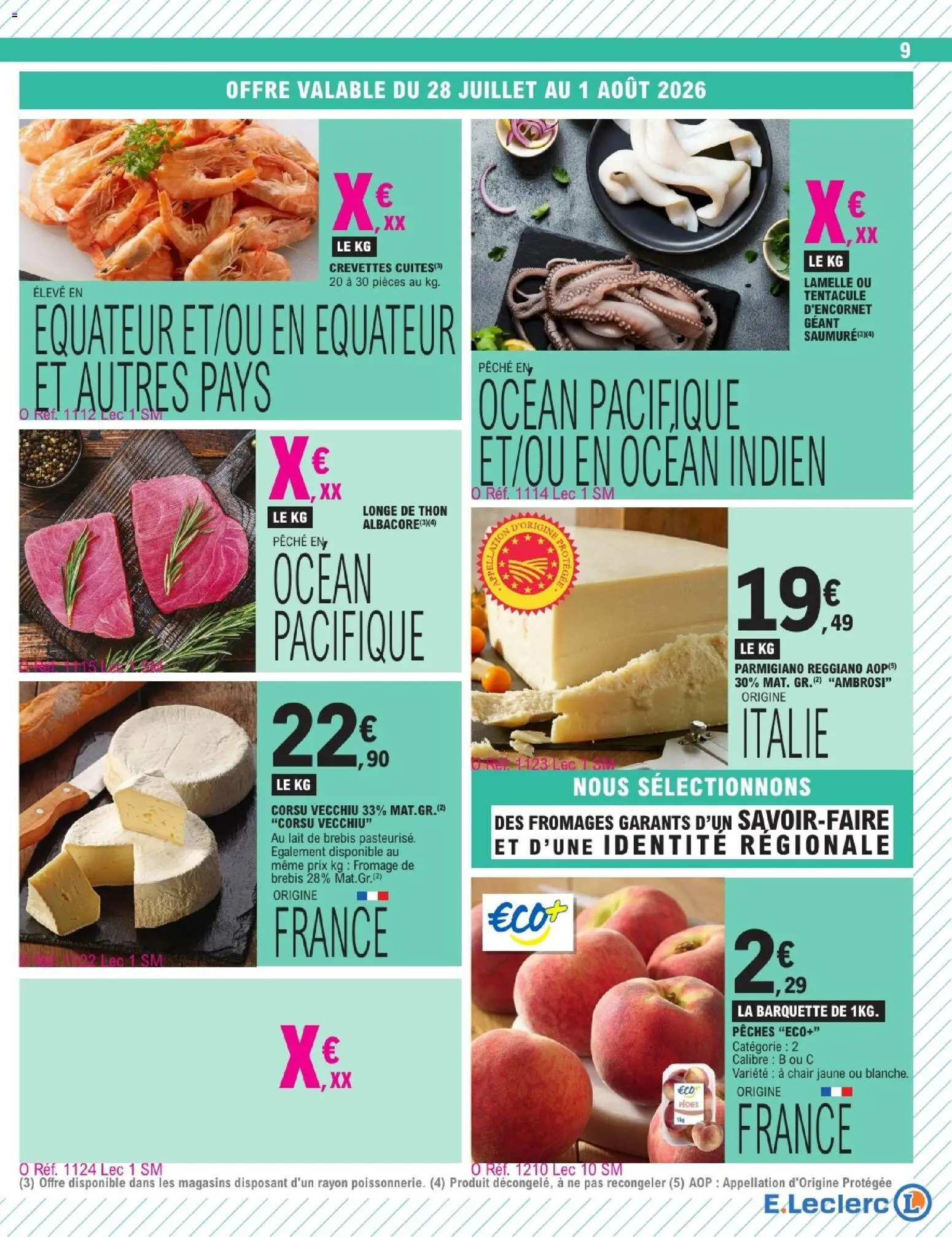 {H1} | Page: 9 | Produits: Pêche, Pêches, Lait, Fromage