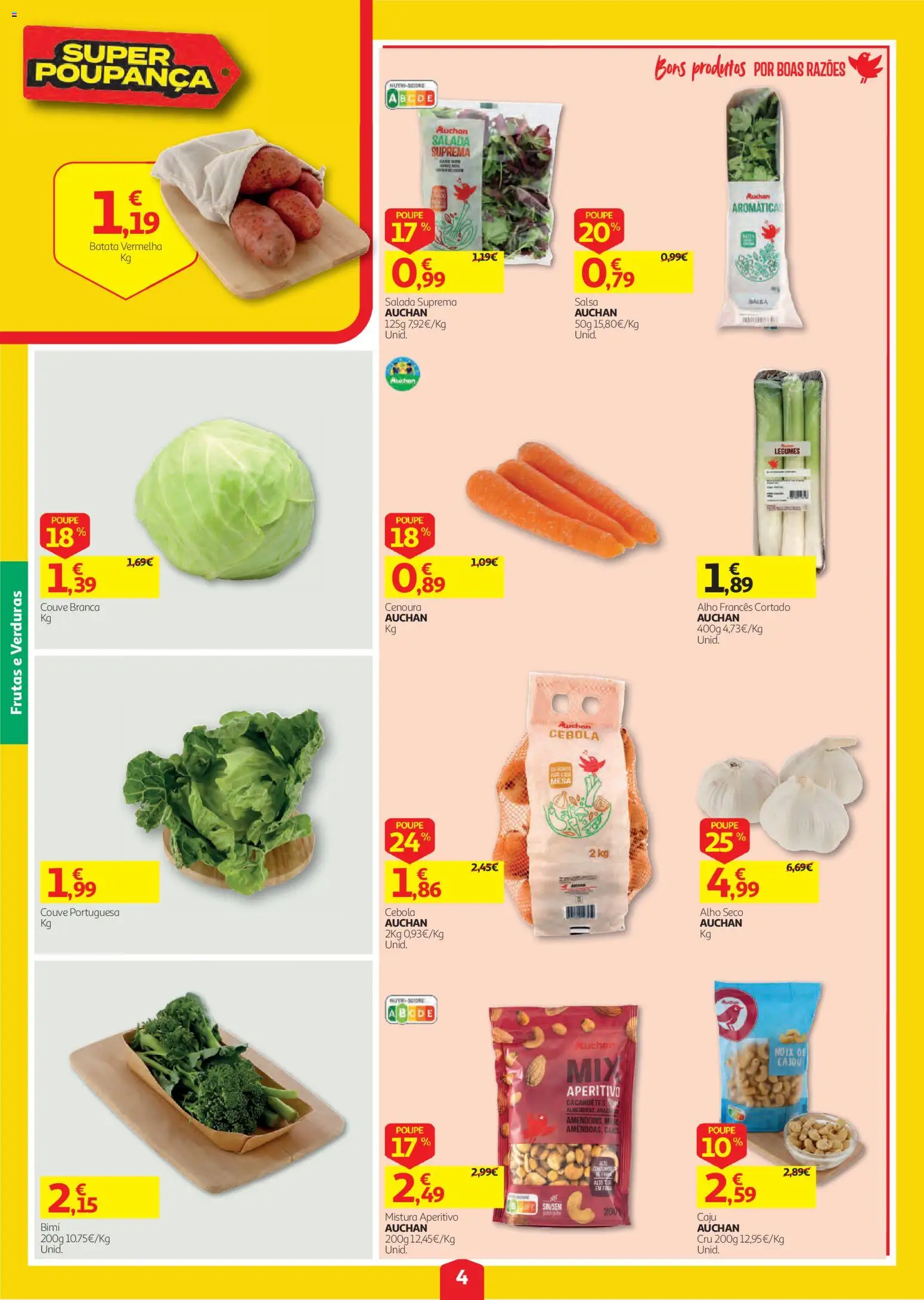 Auchan folheto │ válido de 08/10/2026 | Página: 4 | Produtos: Alho francês, Cenoura, Milho, Alho